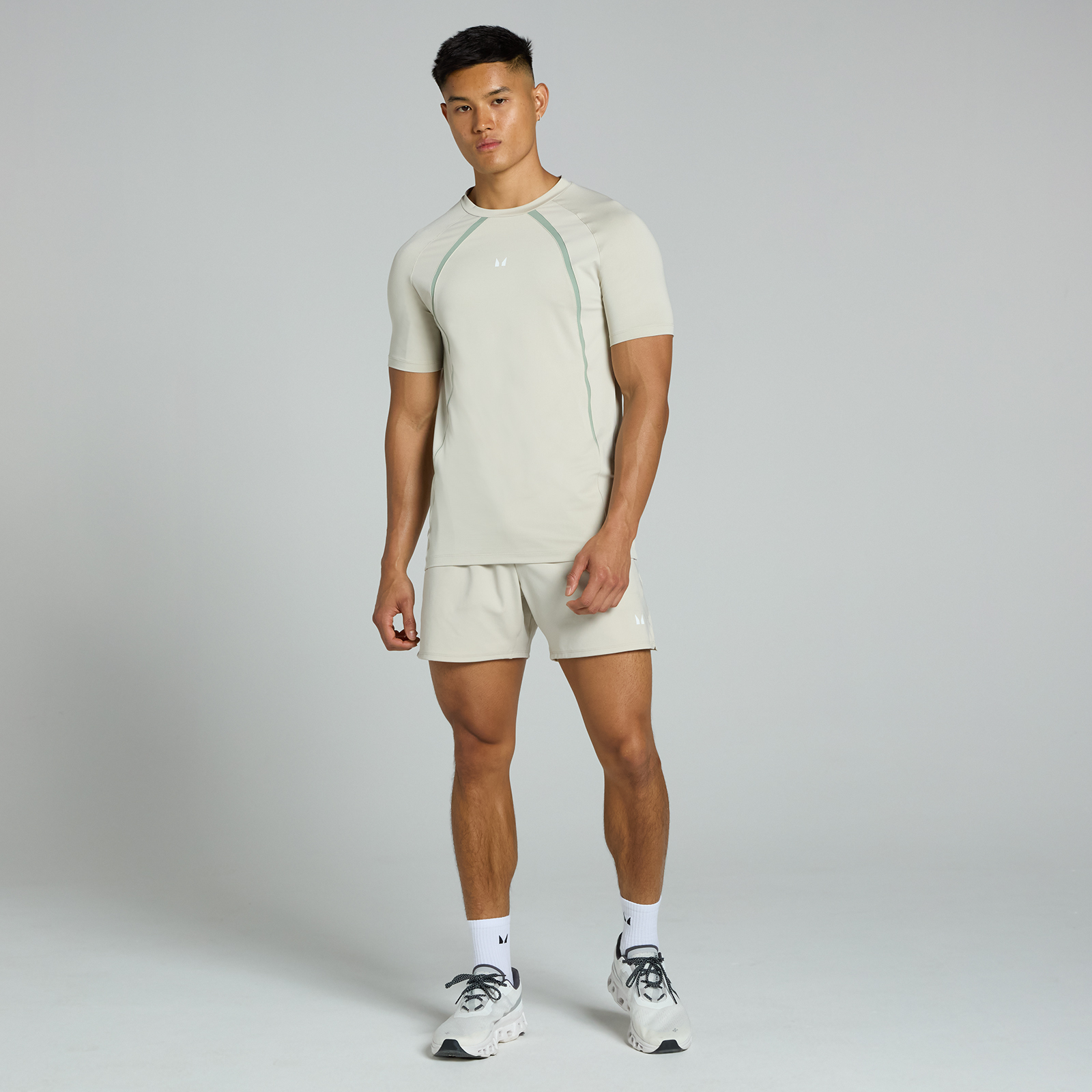 Thumbnail - MP Herren Tempo Panel Kurzarm-T-Shirt – Asche - XXL