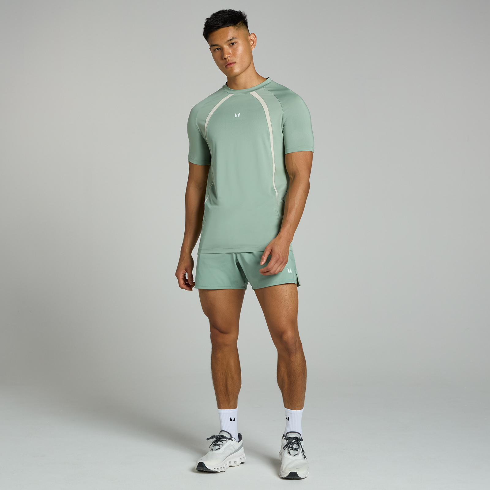 Thumbnail - MP Herren Tempo Panel Kurzarm-T-Shirt – Hellgrün - XS