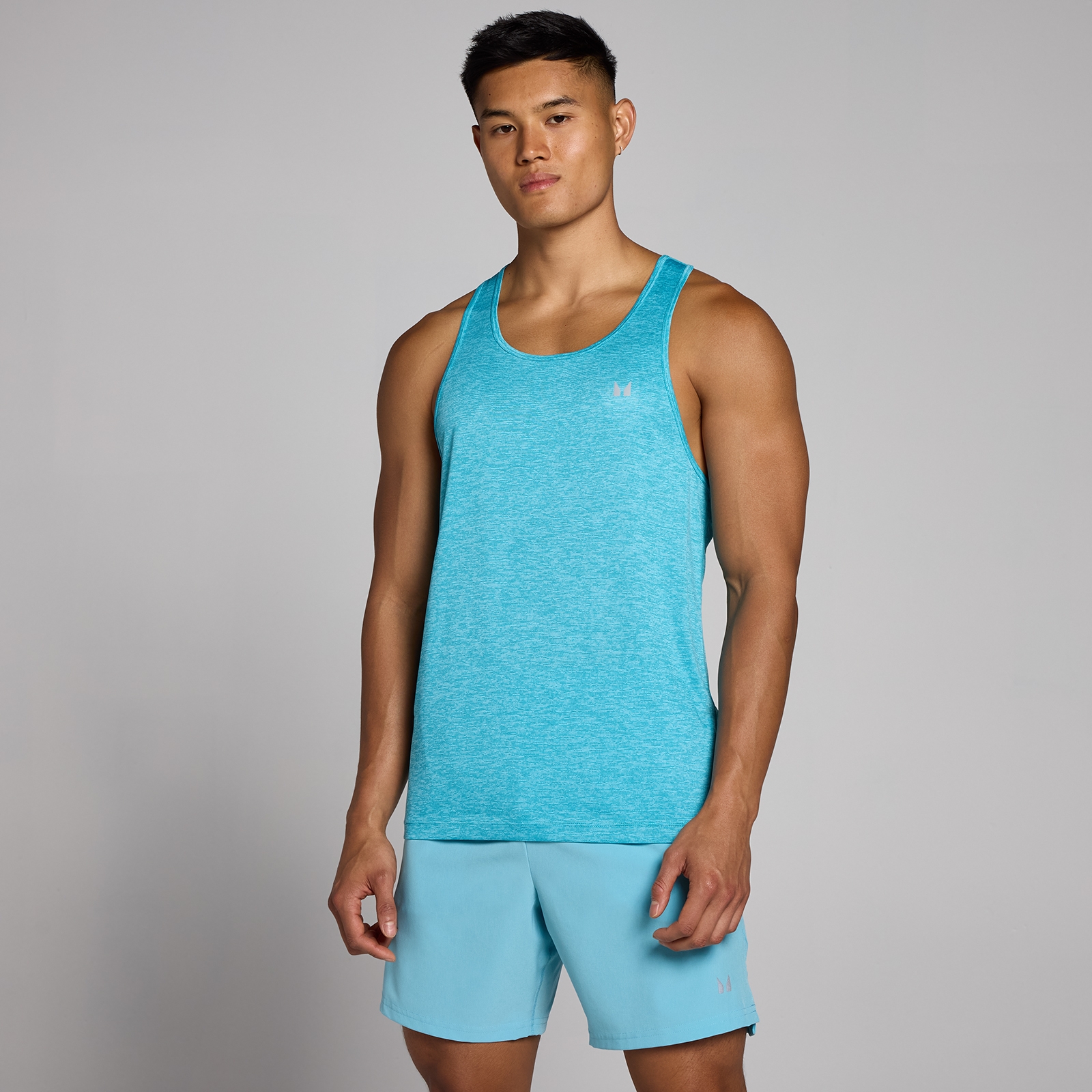 5059883370187 - Herren Tempo Meliertes Top – Cyan - L 5059883370187 - Herren Tempo Meliertes Top – Cyan - L