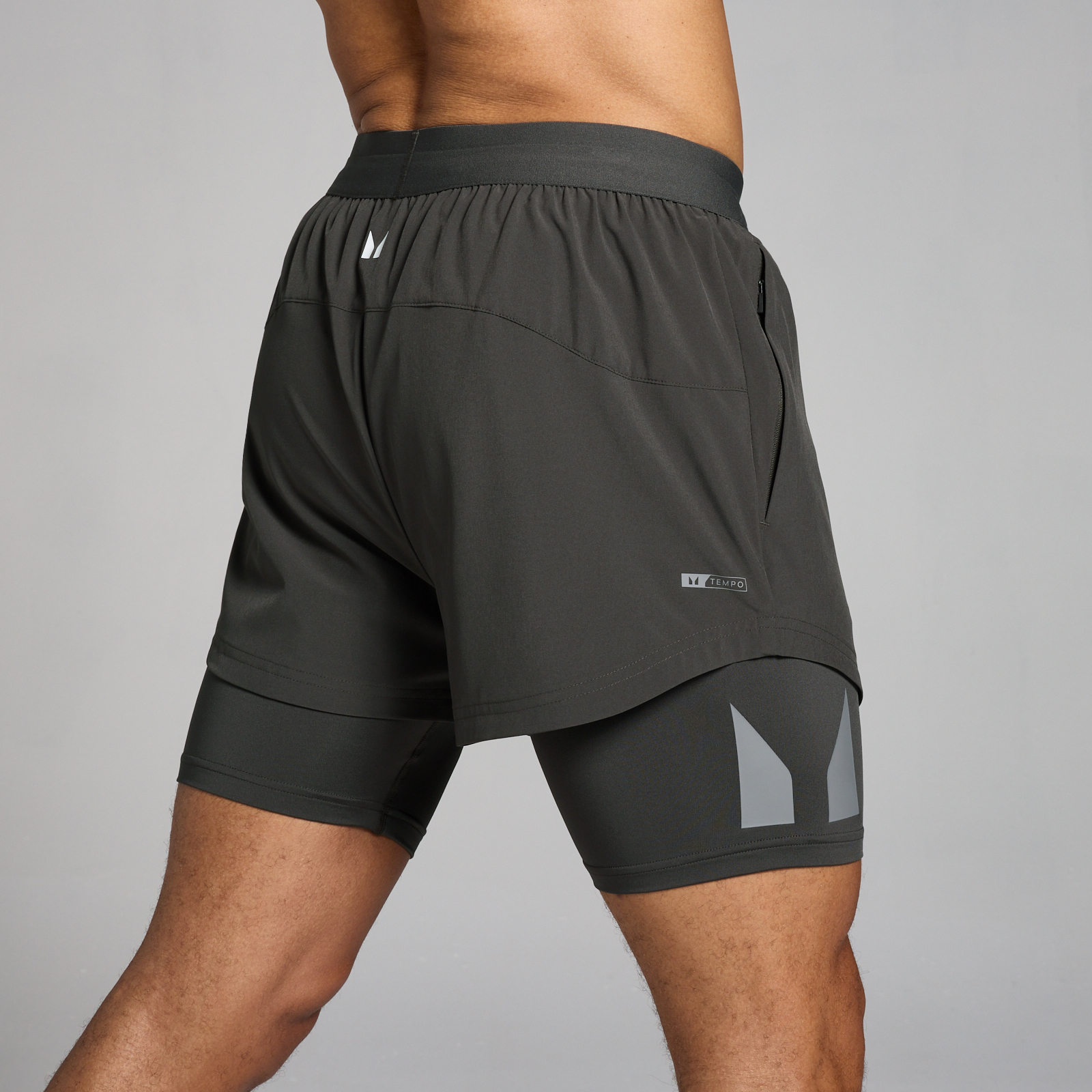 Thumbnail - MP Herren Tempo 2-in-1-Shorts – Nachtgrau - S