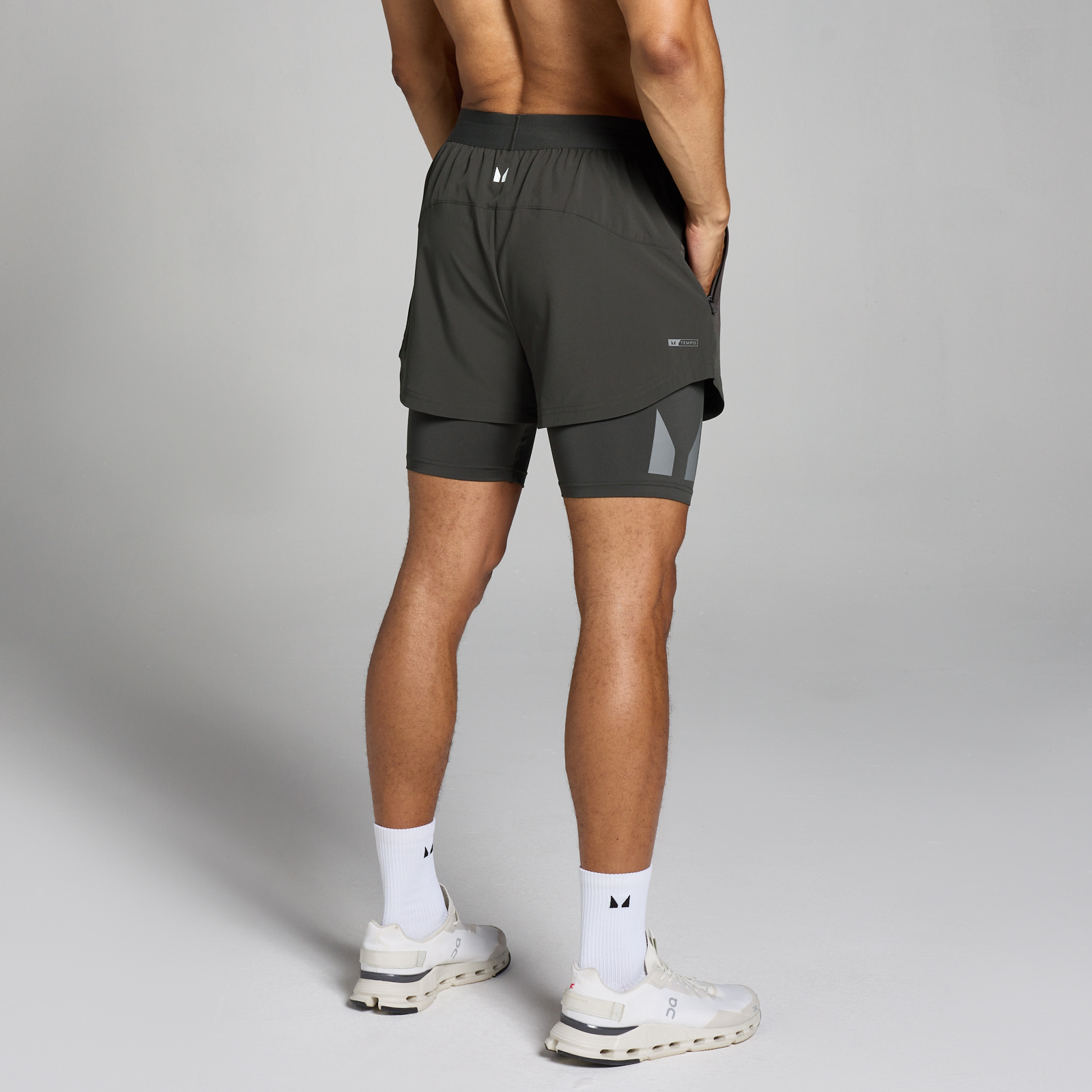 MP Herren Tempo 2-in-1-Shorts – Nachtgrau - XL