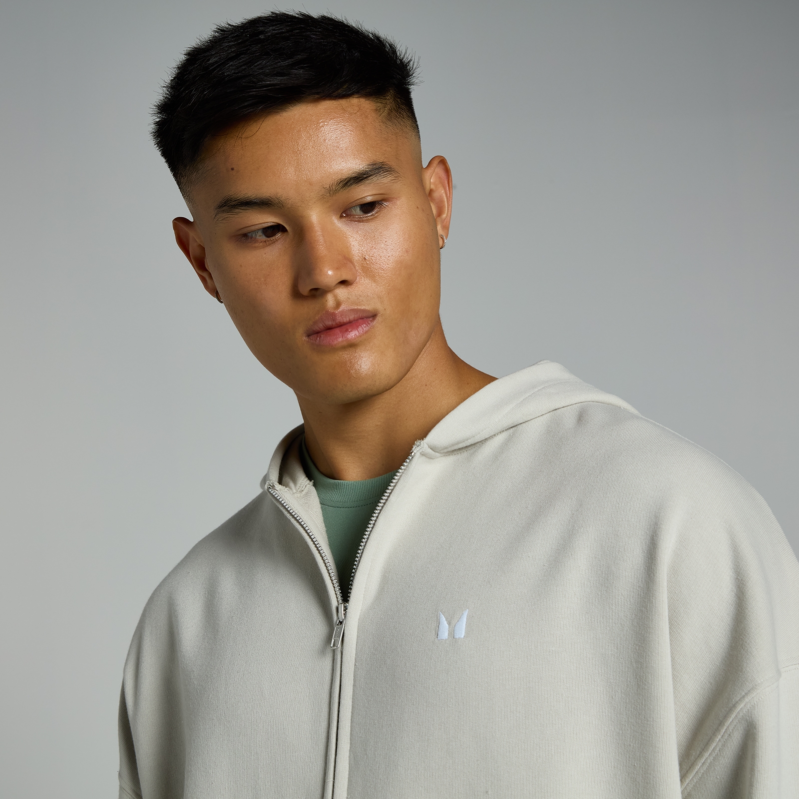 Thumbnail - MP Herren Tempo Kapuzenpulli mit durchgehendem Reißverschluss – Asche - XXL