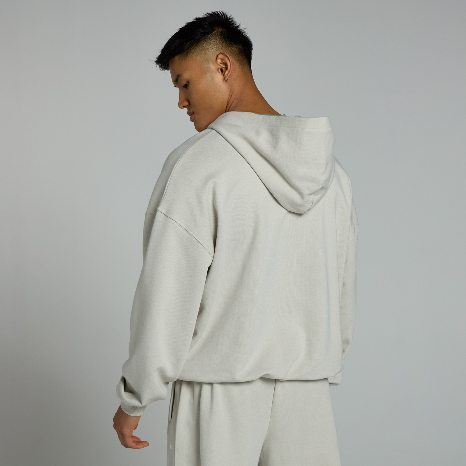 MP Herren Tempo Kapuzenpulli mit durchgehendem Reißverschluss – Asche - XS