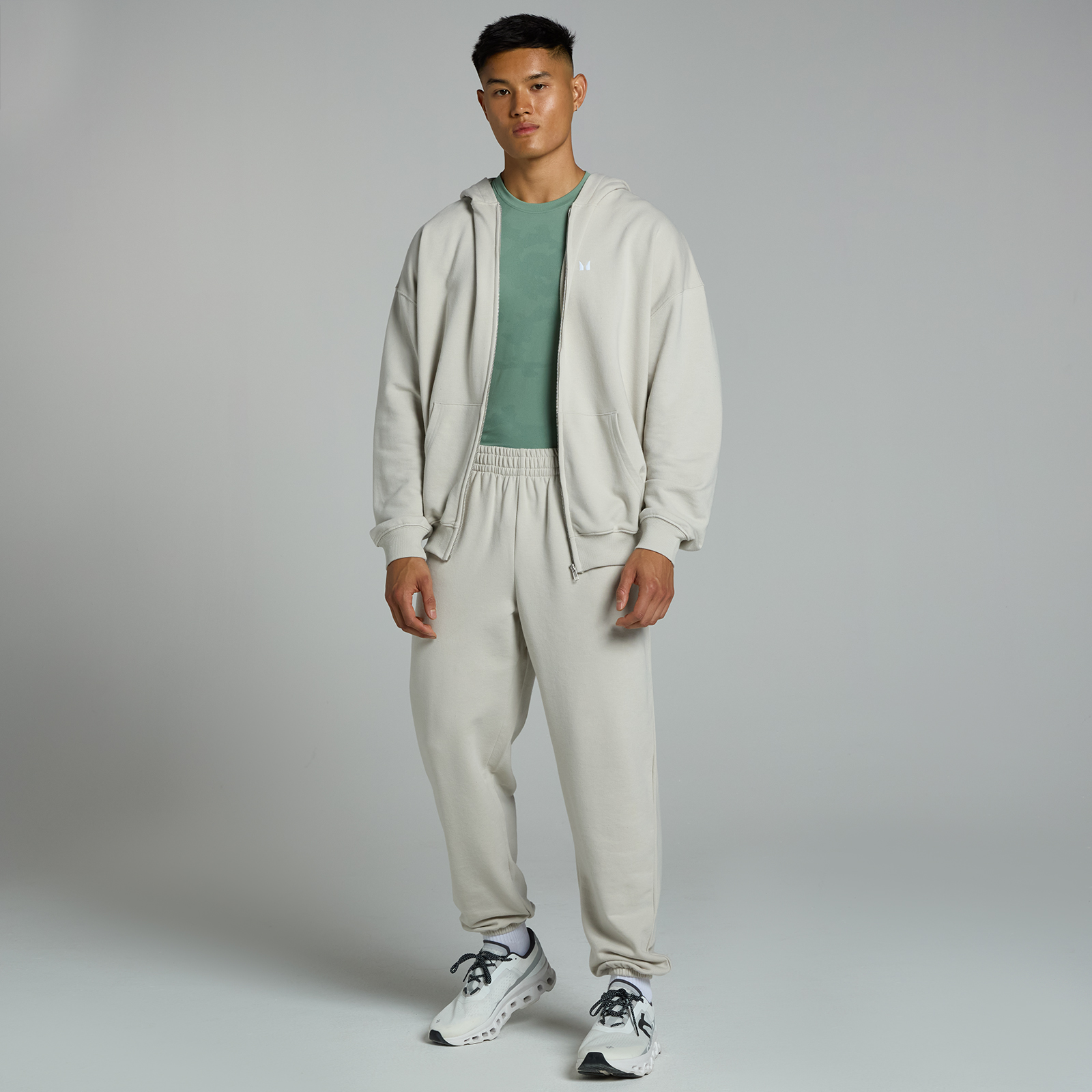 Thumbnail - MP Herren Tempo Kapuzenpulli mit durchgehendem Reißverschluss – Asche - XXL