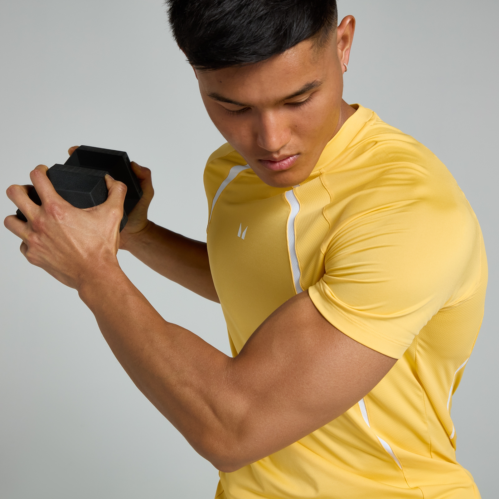 Thumbnail - MP Herren Tempo Panel Kurzarm-T-Shirt – Sonnengelb - L