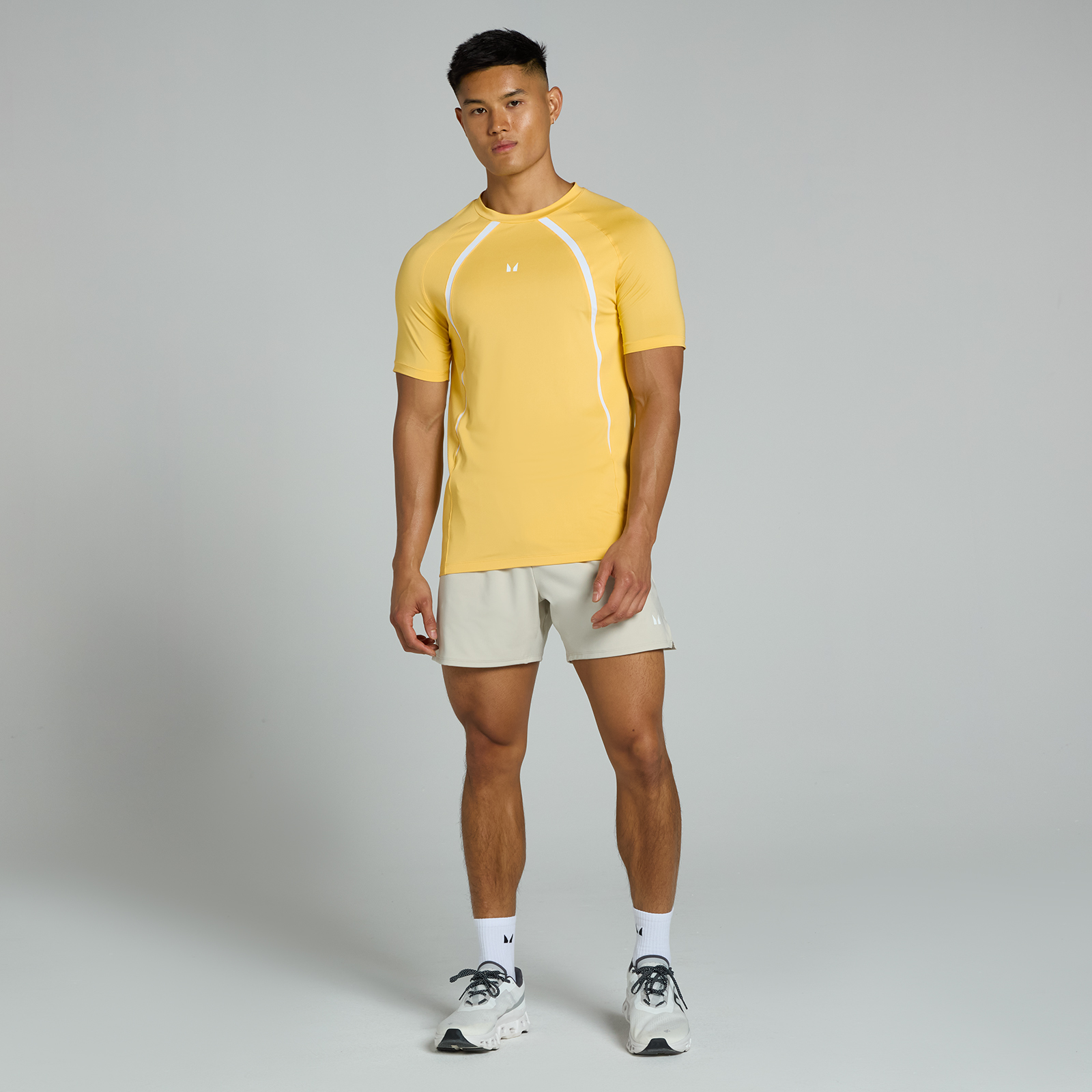 Thumbnail - MP Herren Tempo Panel Kurzarm-T-Shirt – Sonnengelb - L