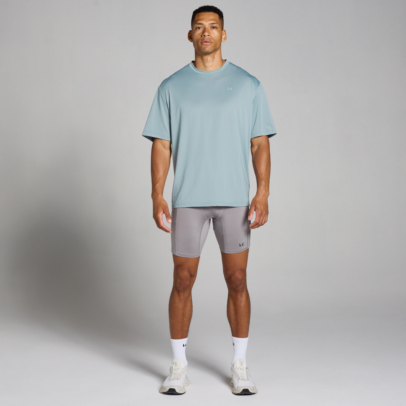 5059883373416 - Herren Tempo Oversize-Netz-Trainings-T-Shirt – Blei - XL