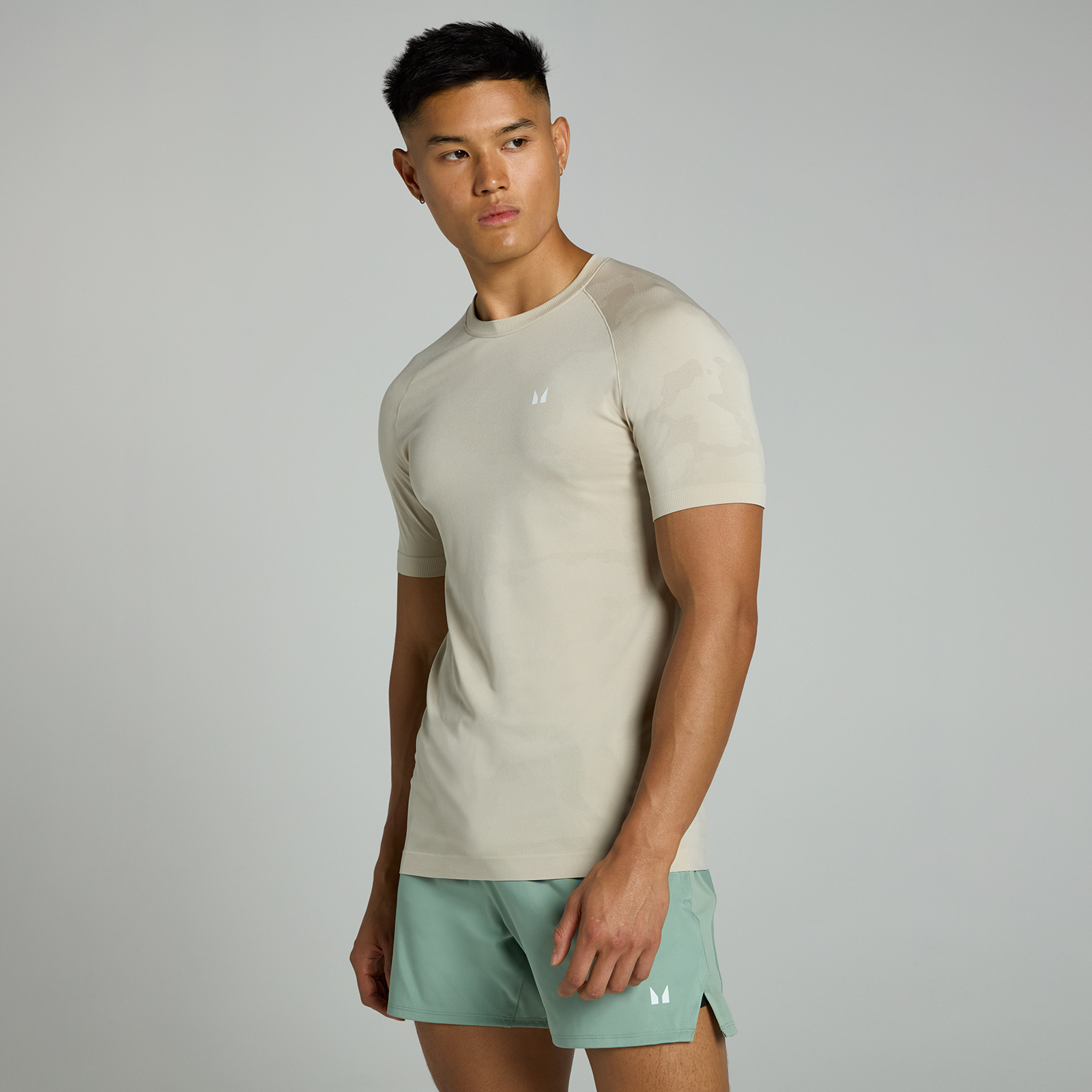 MP Men's Tempo Muscle Fit Seamless T-Shirt  - Ash - XL