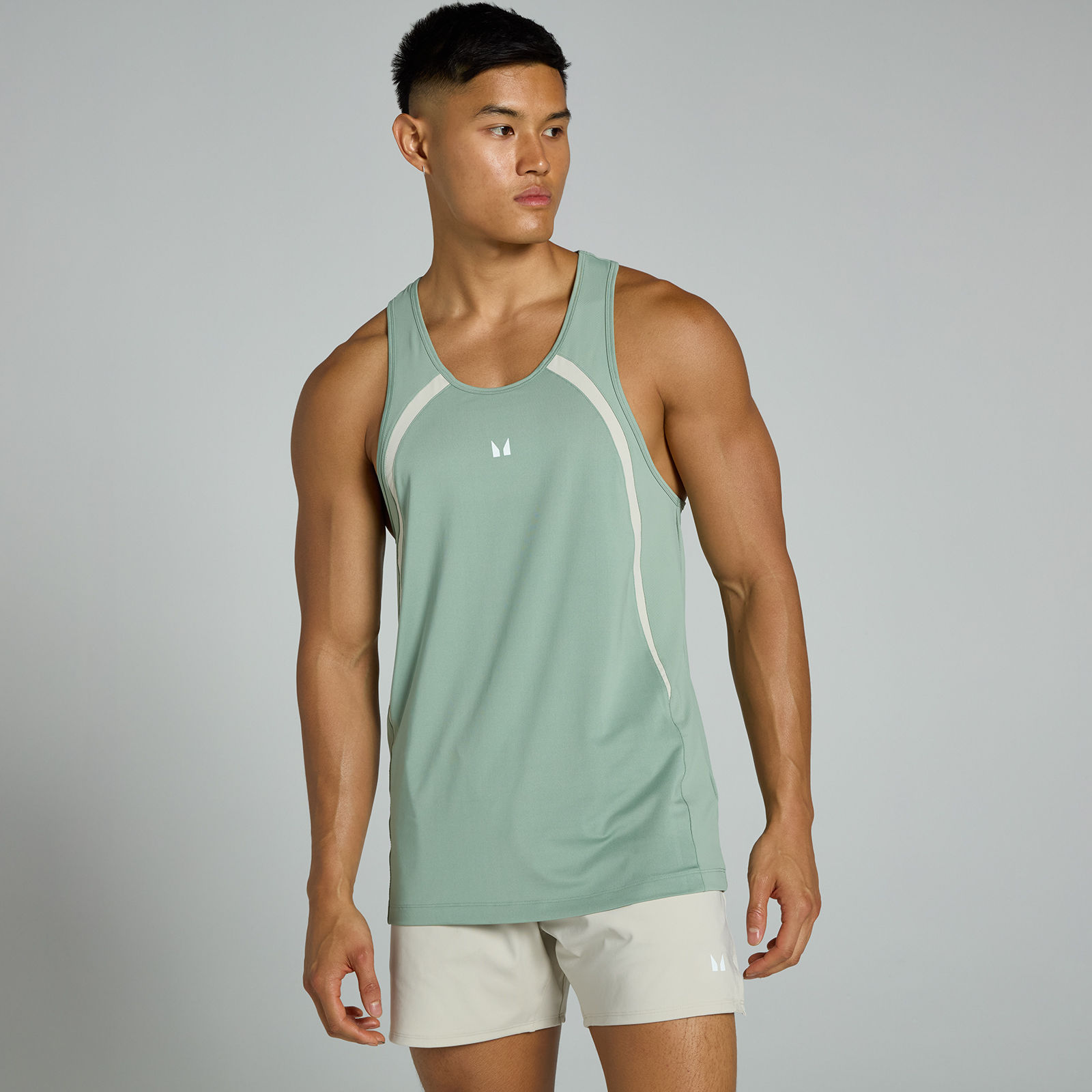 MP Herren Tempo Panel Stringer-Top – Hellgrün - XL