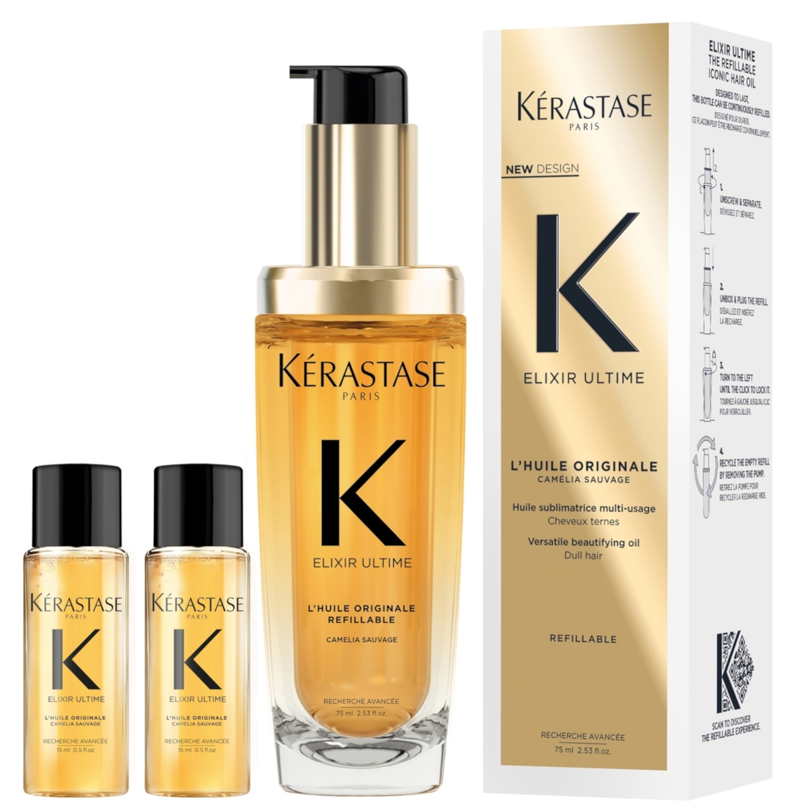 

Kérastase Elixir Ultime Refillable Hair Oil For All Hair Types with Argan Oil & Heat Protection