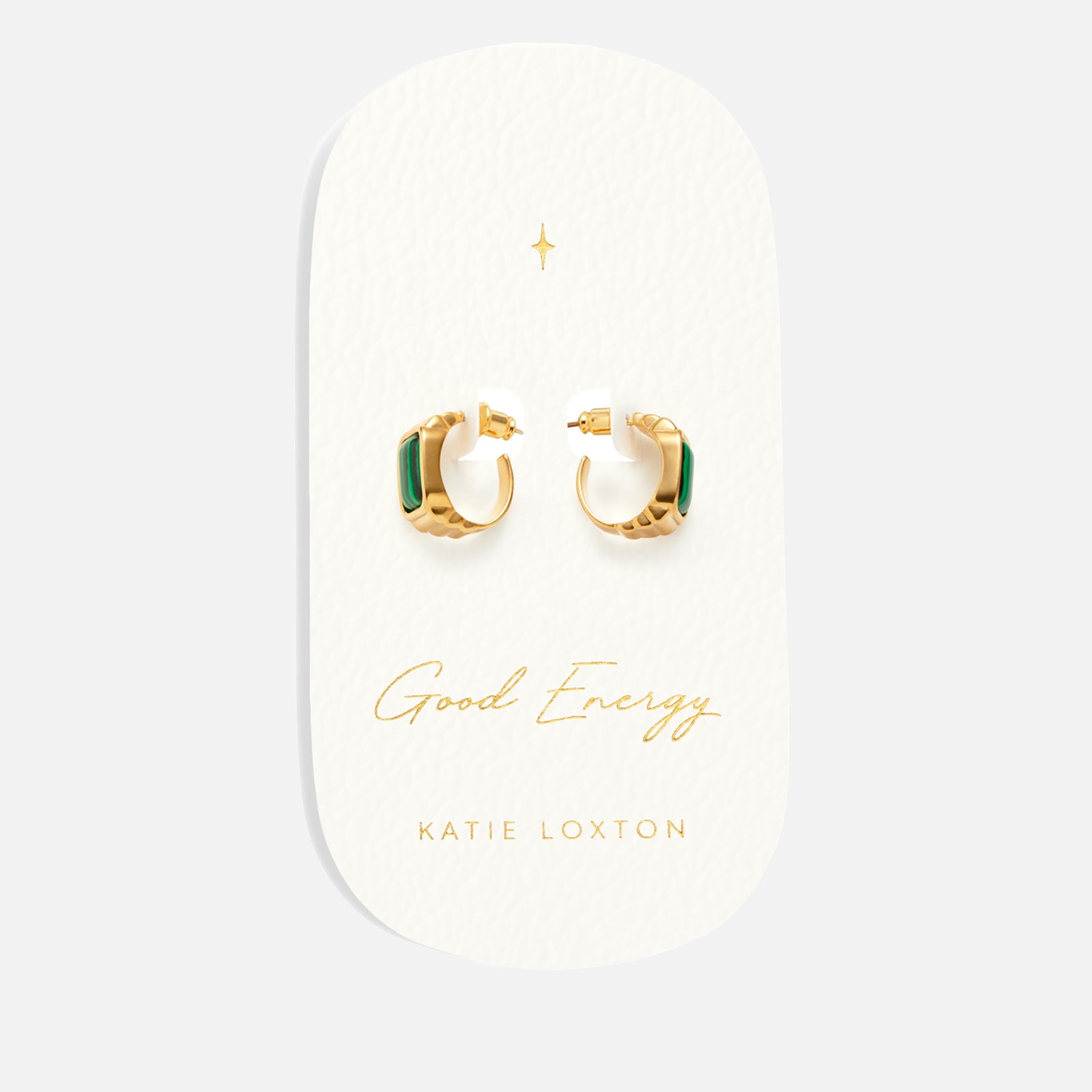 Katie Loxton Malachite Gold-Plated Earrings