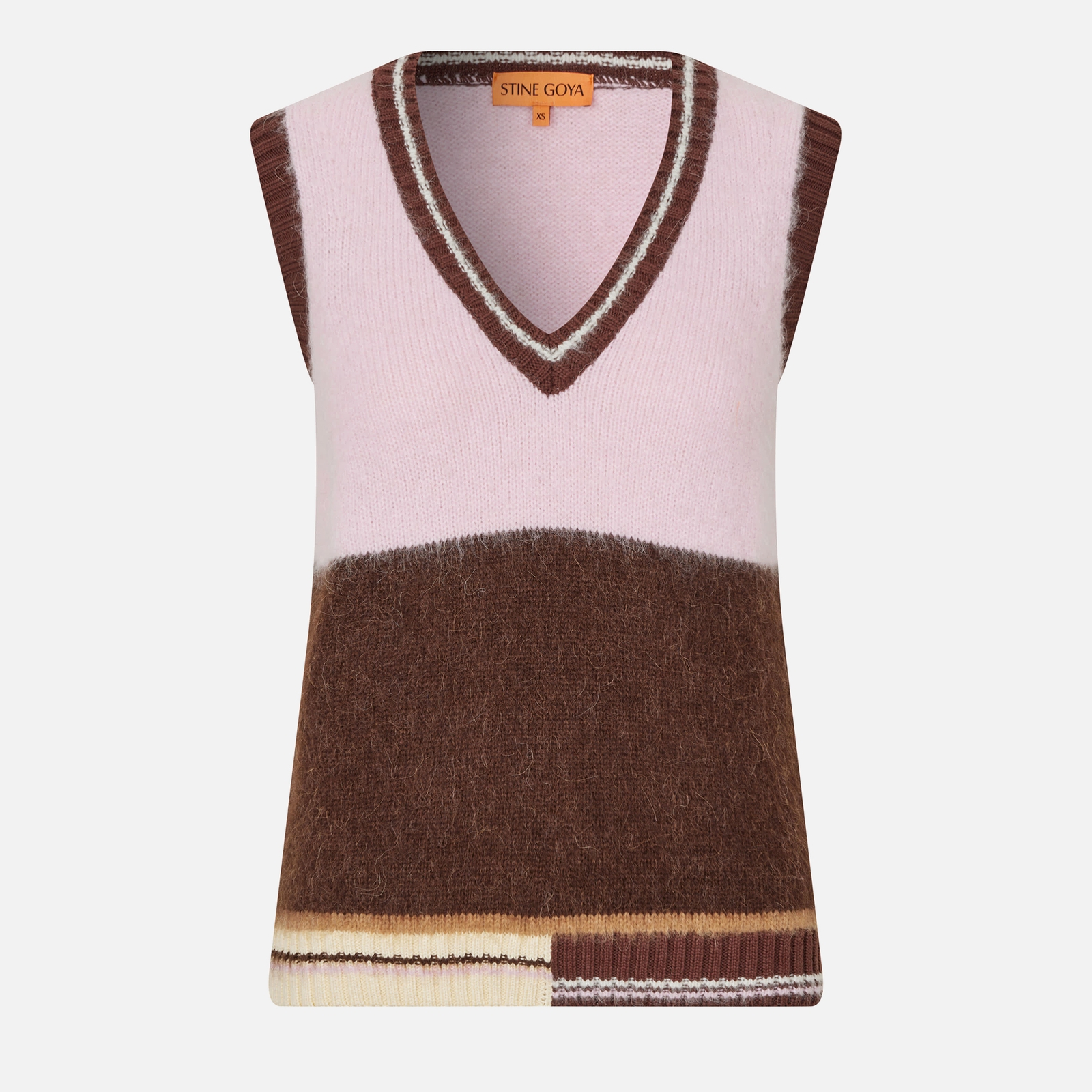 Stine Goya Colour Block Intarsia-Knit Vest - XS