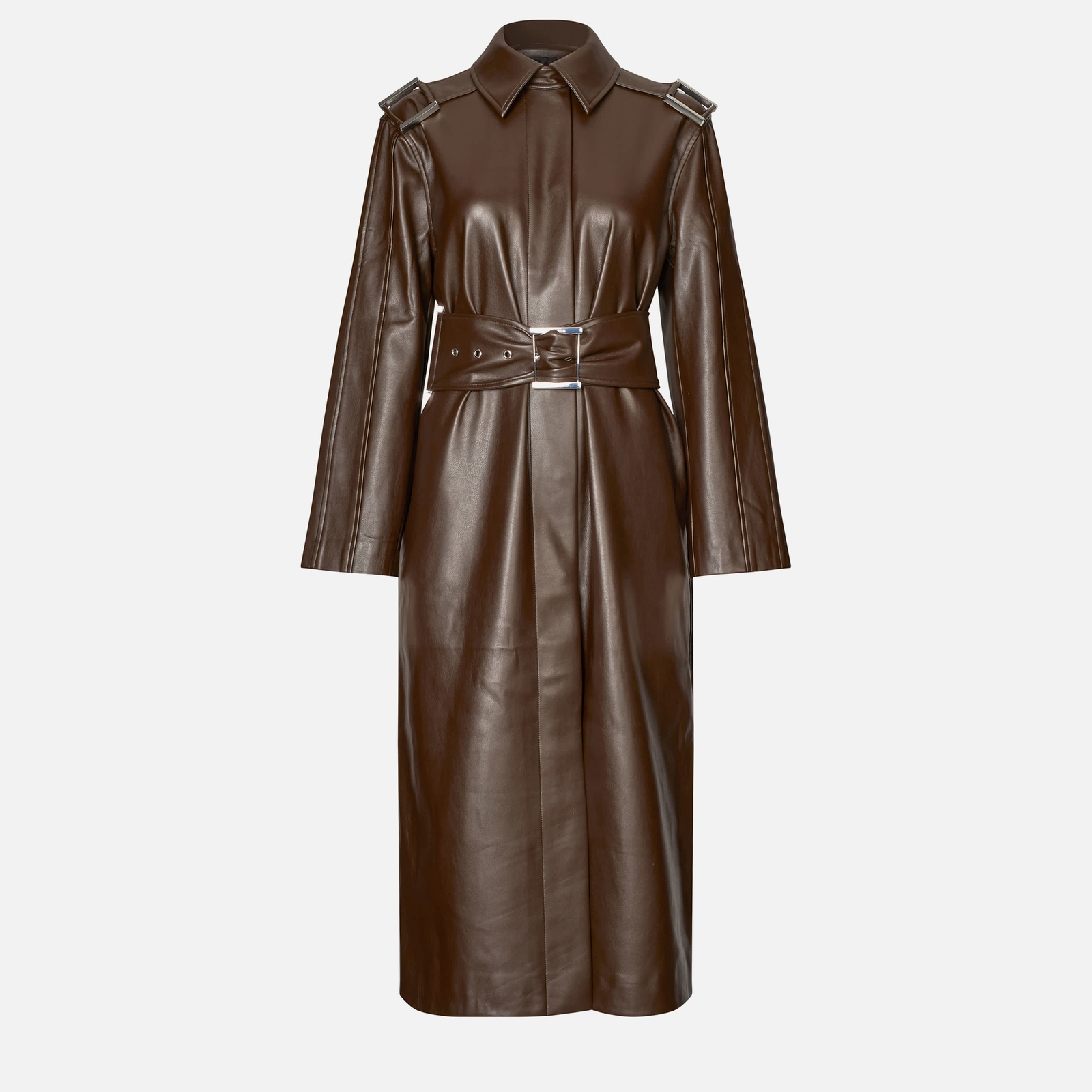 Stine Goya Oversized Faux Leather Trench Coat - XS