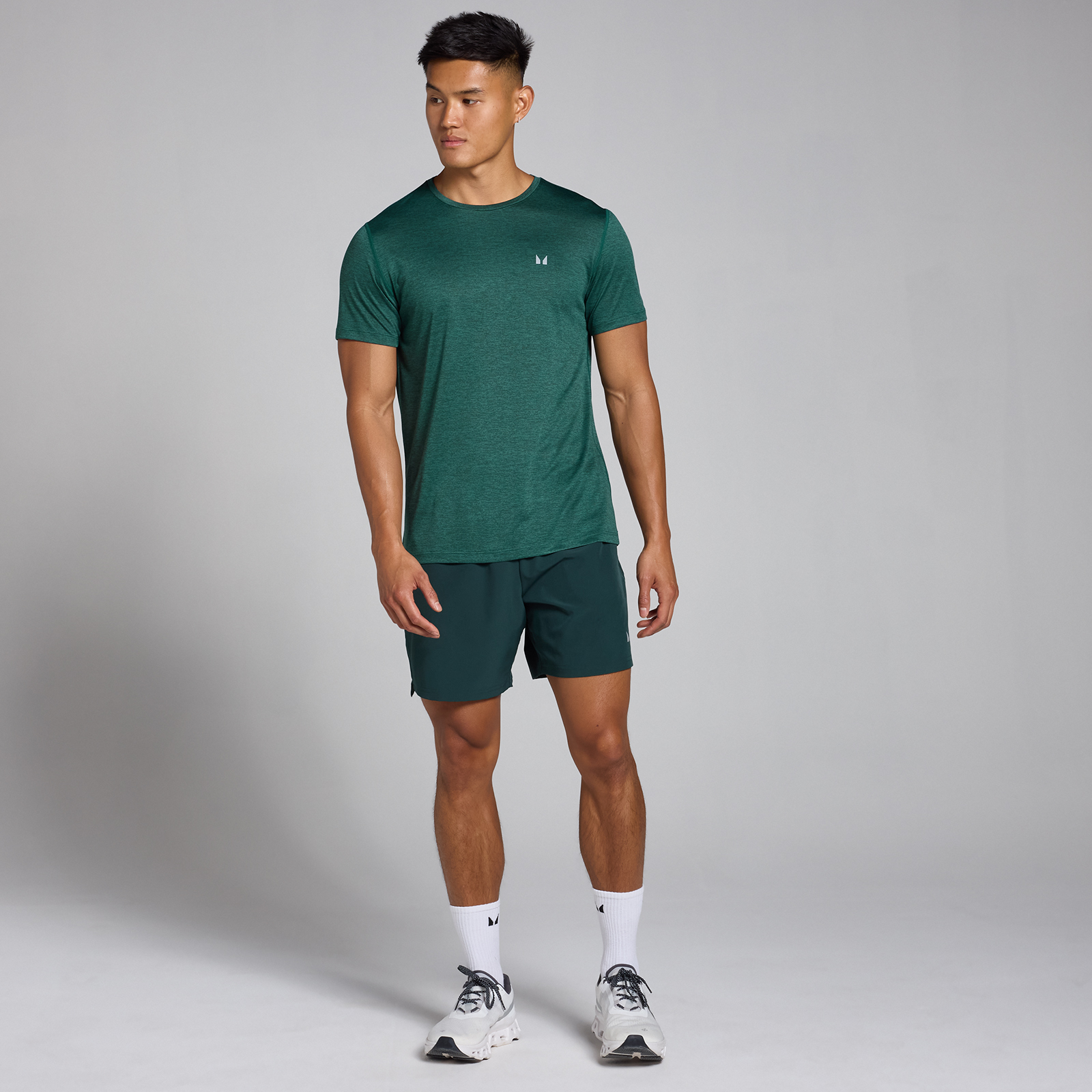 Thumbnail - MP Herren Tempo meliertes T-Shirt – Tiefgrün - XS