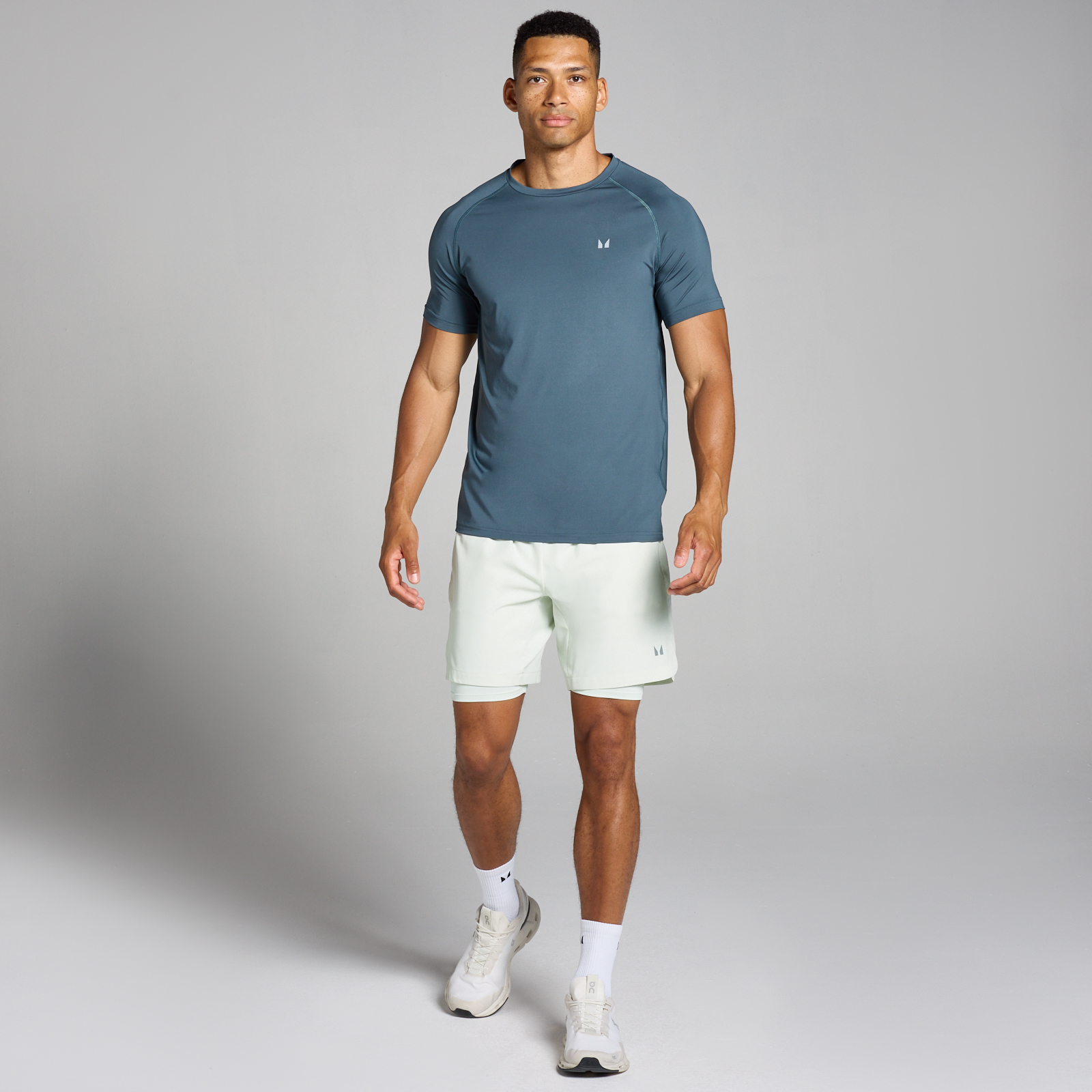 5059883374741 - Herren Training 2-in-1-Shorts – Misty Green - XL