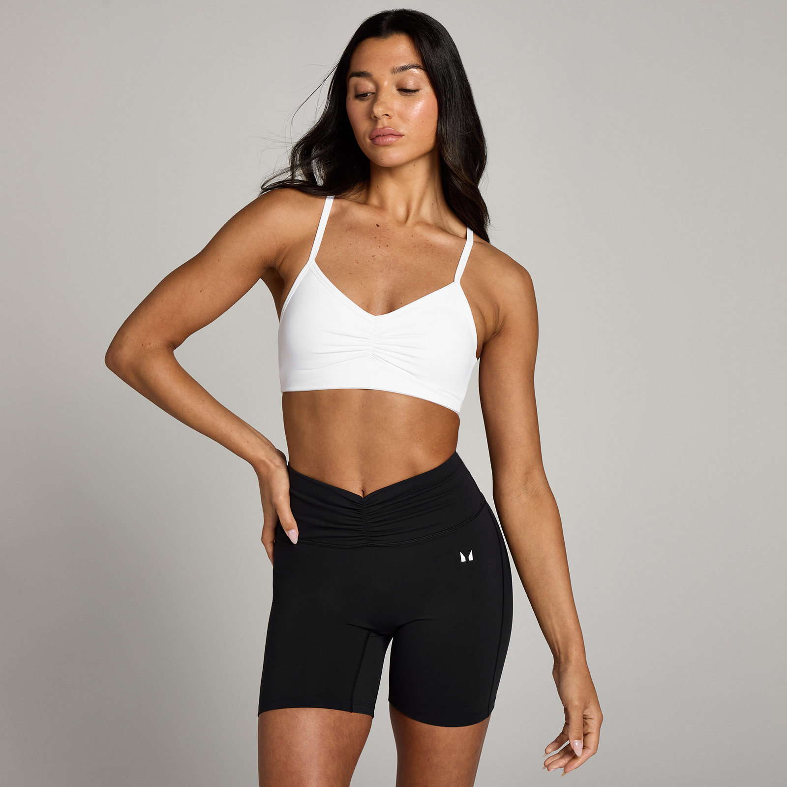 Myprotein UK MP Women's Tempo Ruched Front Sports Bra - White