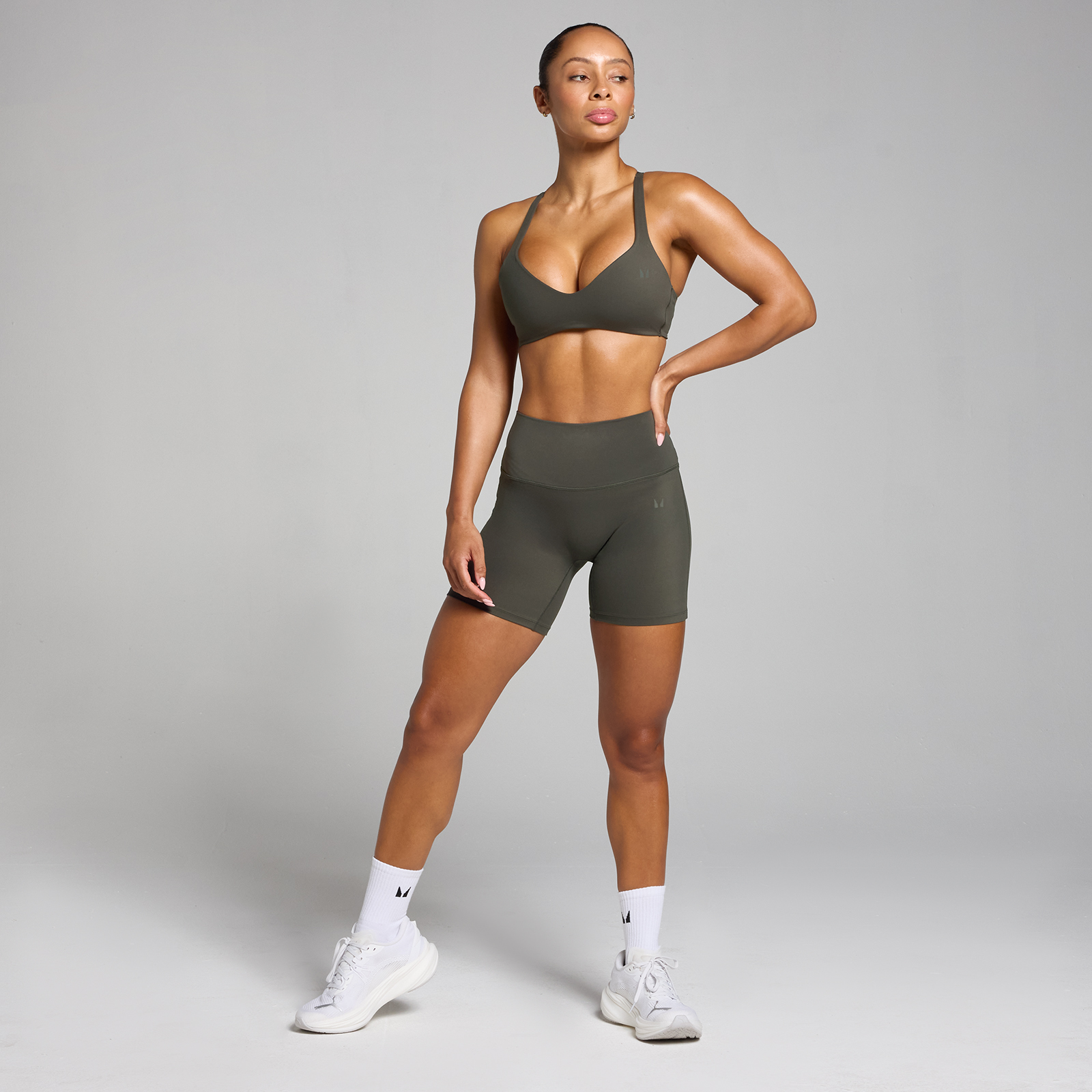 5059883381114 - Damen Shorts mit Hoher Taille – Nachtgrau - L