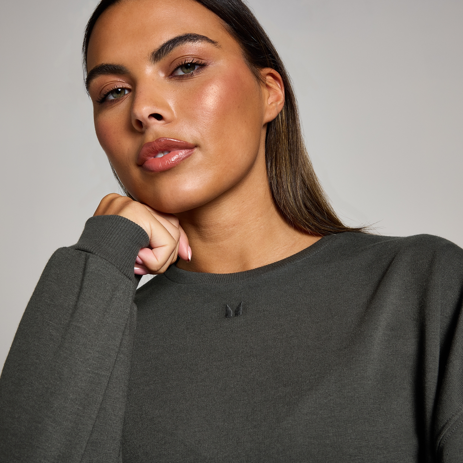 Thumbnail - MP Damen Tempo Lässiges Langärmeliges Crop-Top – Nachtgrau - S