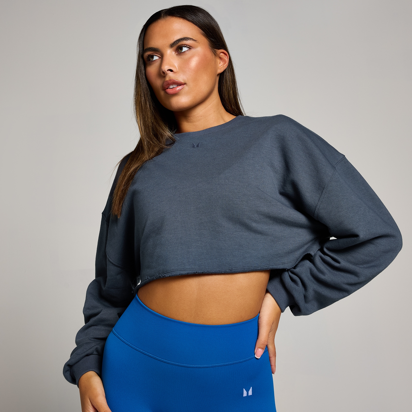 5059883381244 - Damen Tempo Lässiges Langärmeliges Crop-Top – Mitternacht - XL