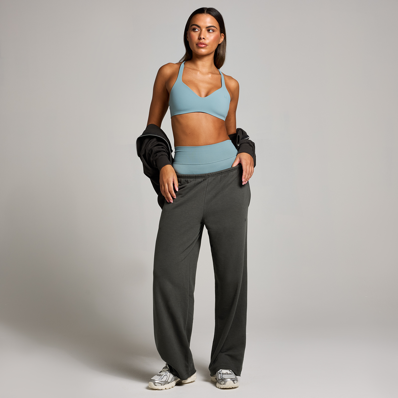 5059883380704 - Damen Tempo Mittelhohe Jogginghose mit Geradem Bein – Nachtgrau - XL