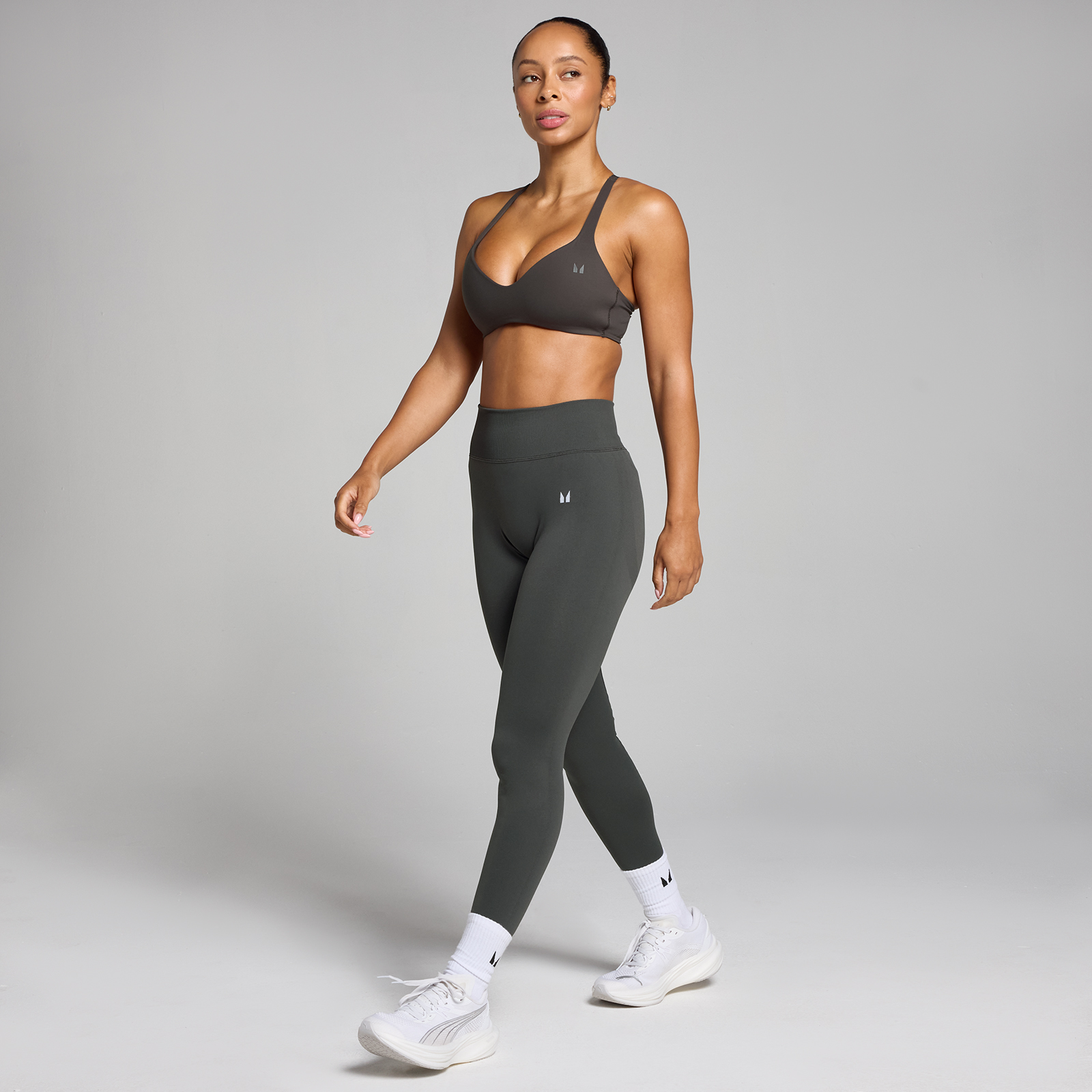 5059883380292 - Damen Tempo Mittelhohe Nahtlose Leggings – Nachtgrau - XXL