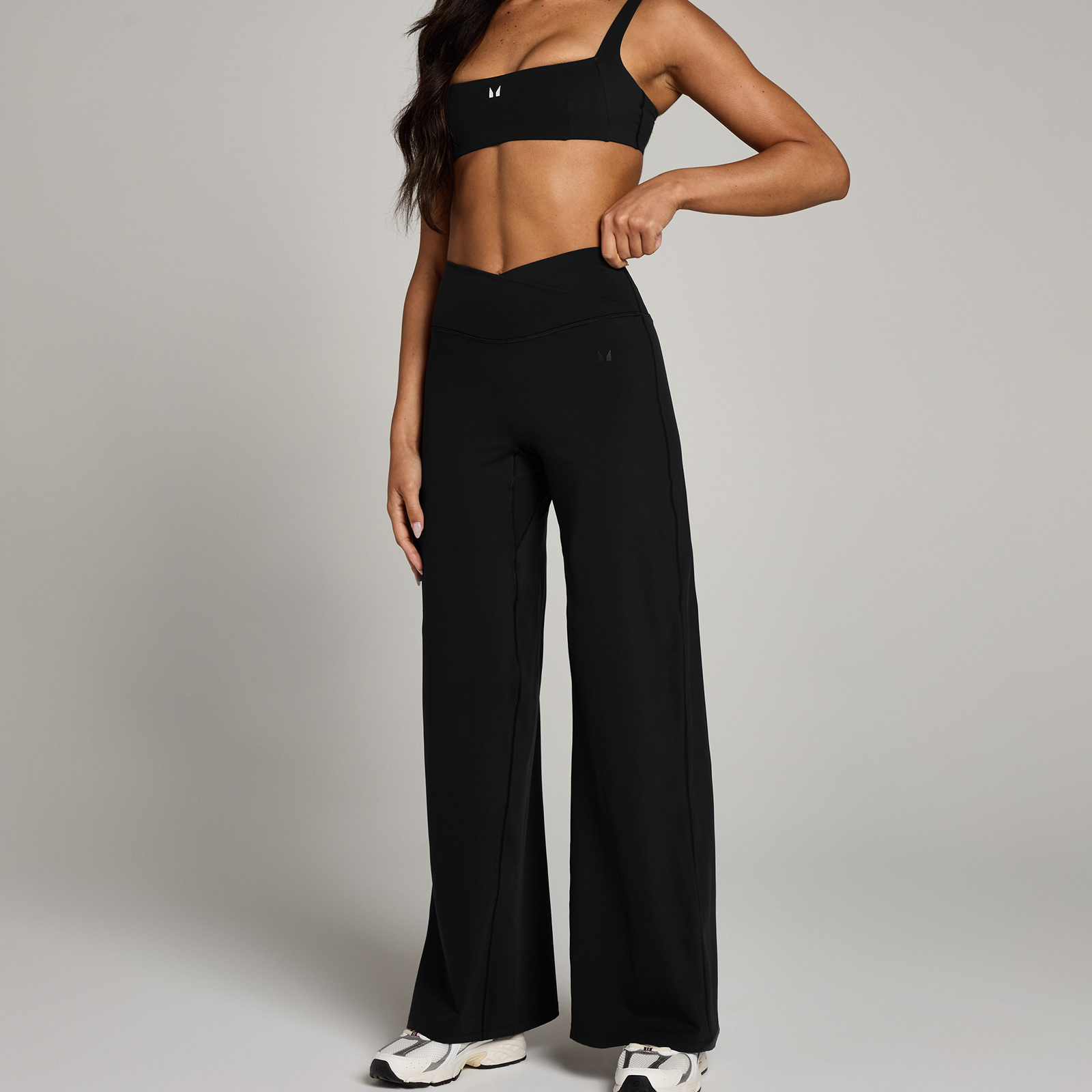 MP Women's Studio Cross Over Wide Leg Legging - Black - XS
