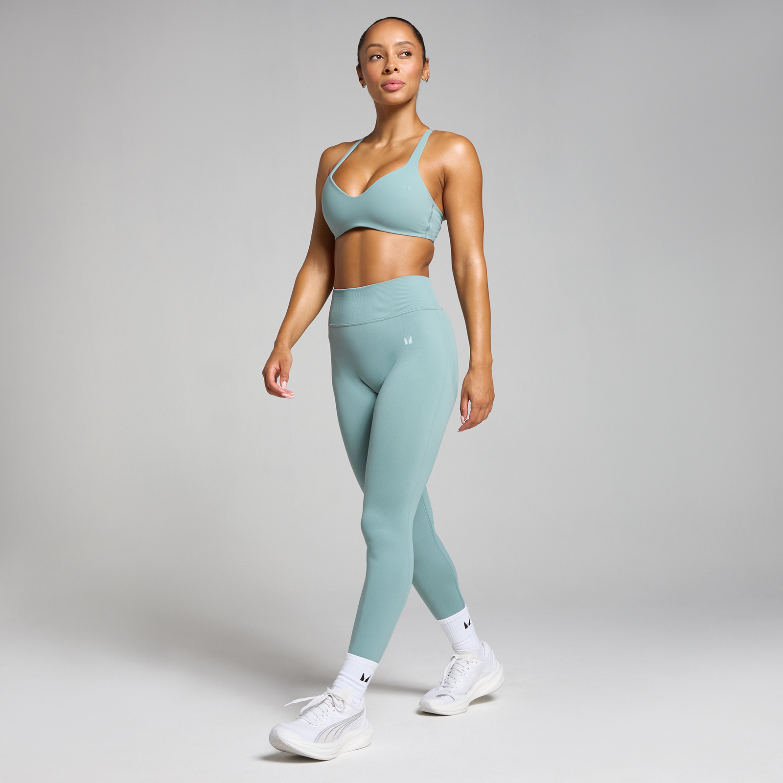 5059883380339 - Damen Tempo Mittelhohe Nahtlose Leggings – Blei - L