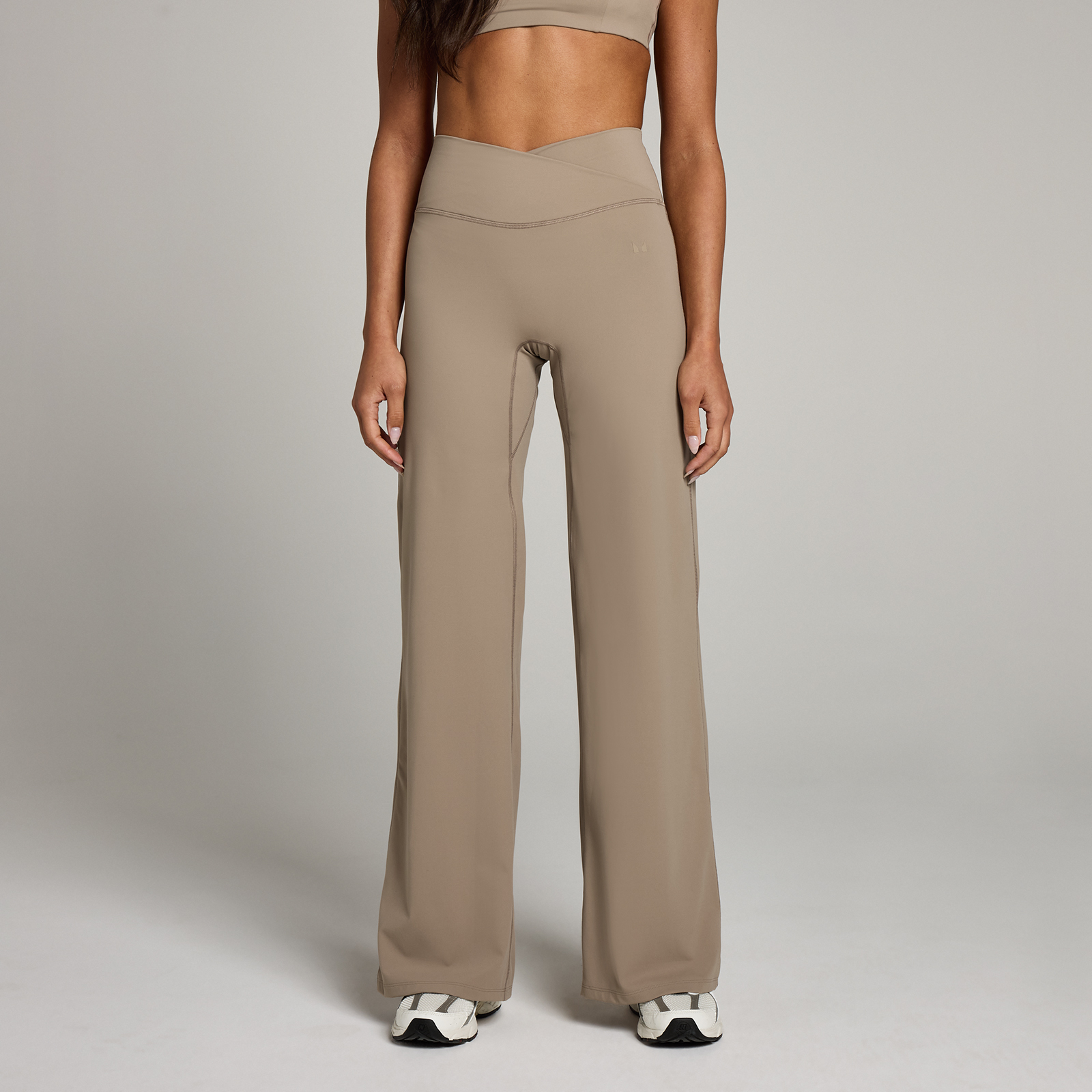 MP Women's Studio Cross Over Wide Leg Legging - Light Taupe - M