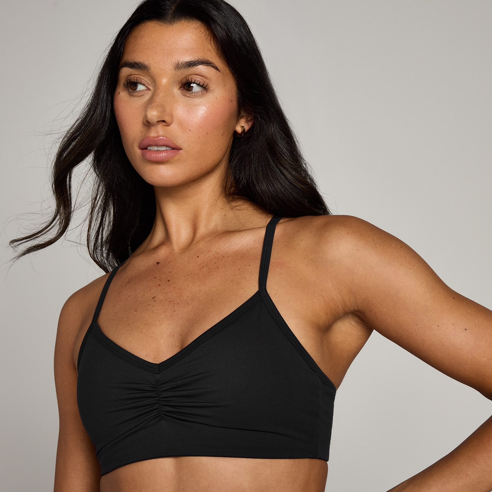 Thumbnail - MP Damen Tempo Sport-BH mit geraffter Vorderseite – Schwarz - M