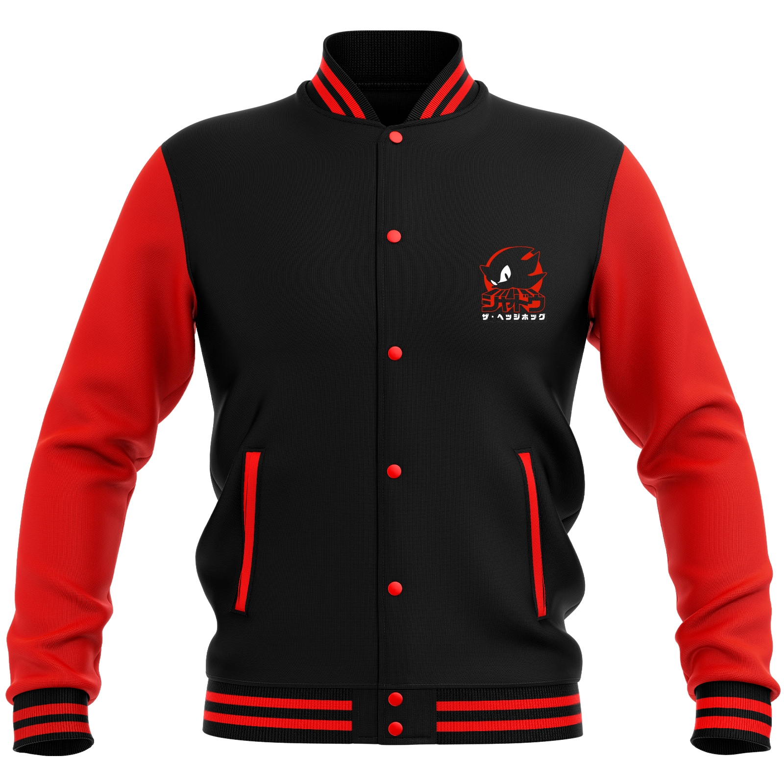 Sonic The Hedgehog Shadow Ultimate Lifeform Varsity Jacket - Black/Red - XXL