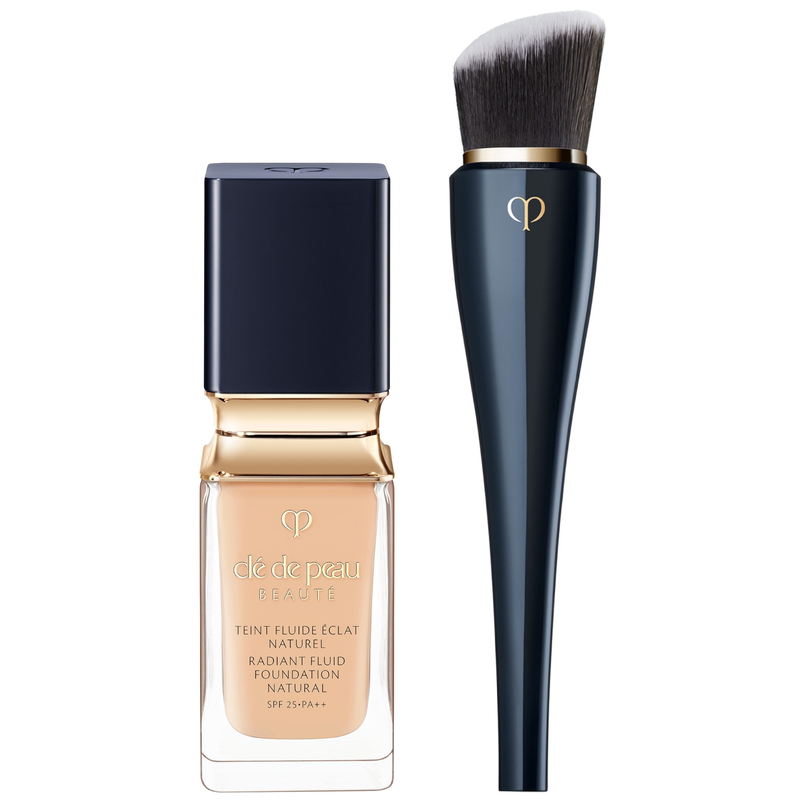 Clé De Peau Beauté Radiant Fluid Foundation Natural 35ml & High Coverage Foundation Brush (various S In Bf20