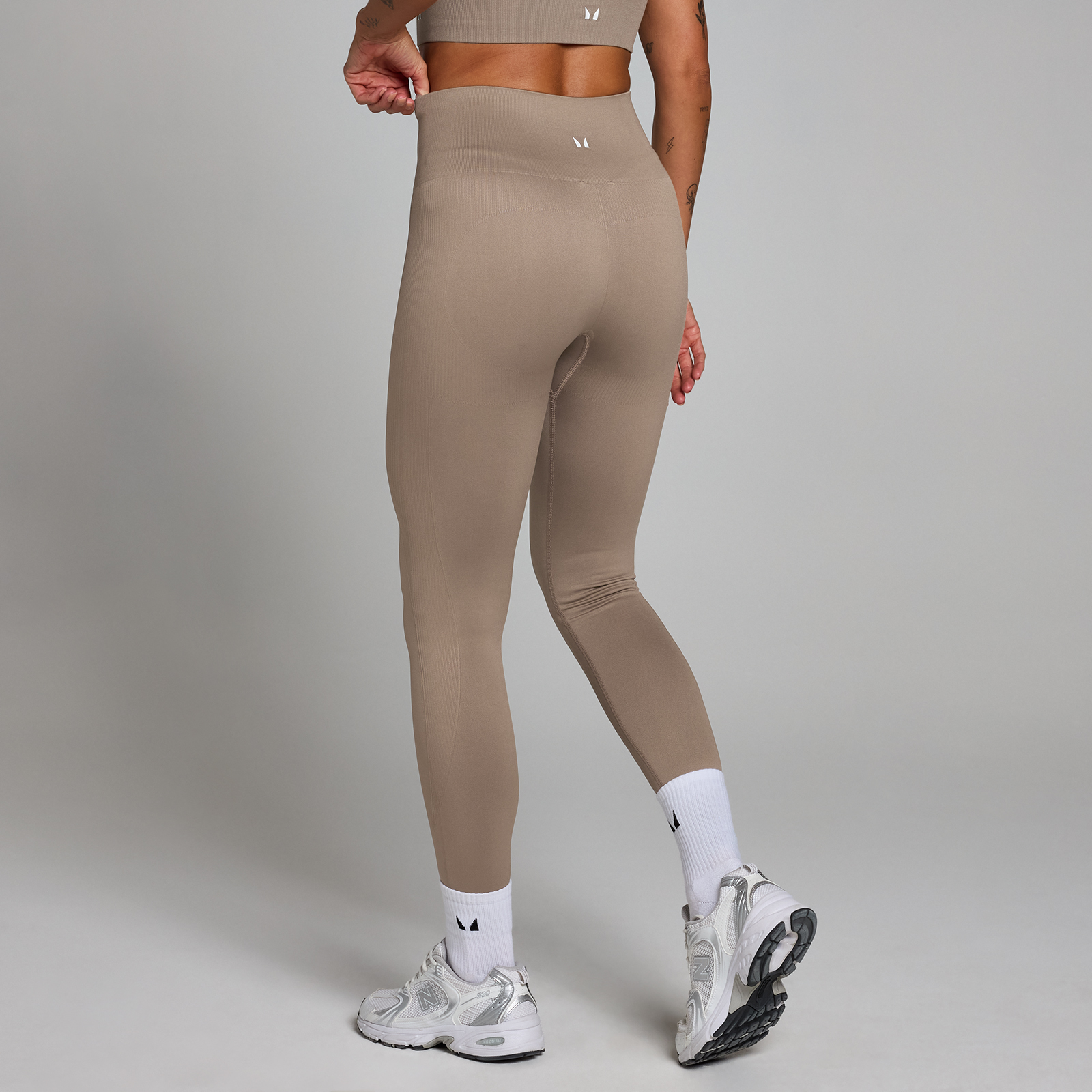 MP Damen Shape Nahtlose Leggings – Helles Graubraun - M