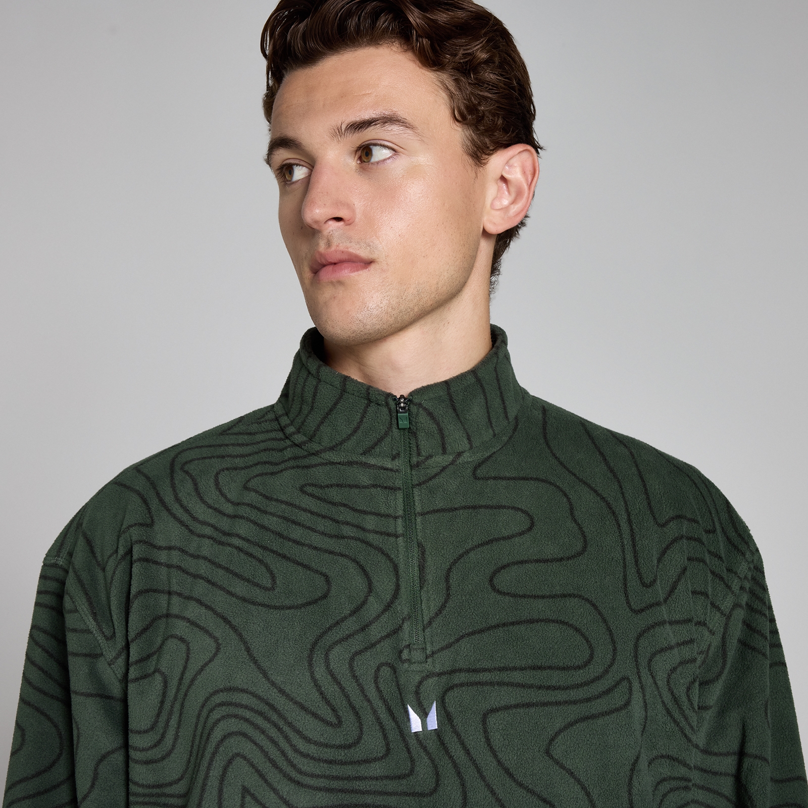 Thumbnail - MP Herren Bedrucktes Fleece mit 1/4-Reißverschluss – Waldgrün - XXL