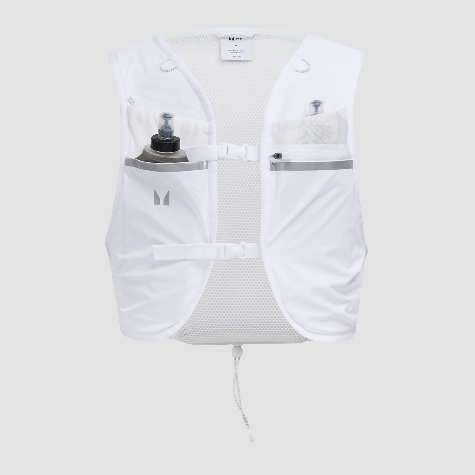 Myprotein UK MP Unisex Hydration Vest & 2 Soft Running Bottles Bundle - White