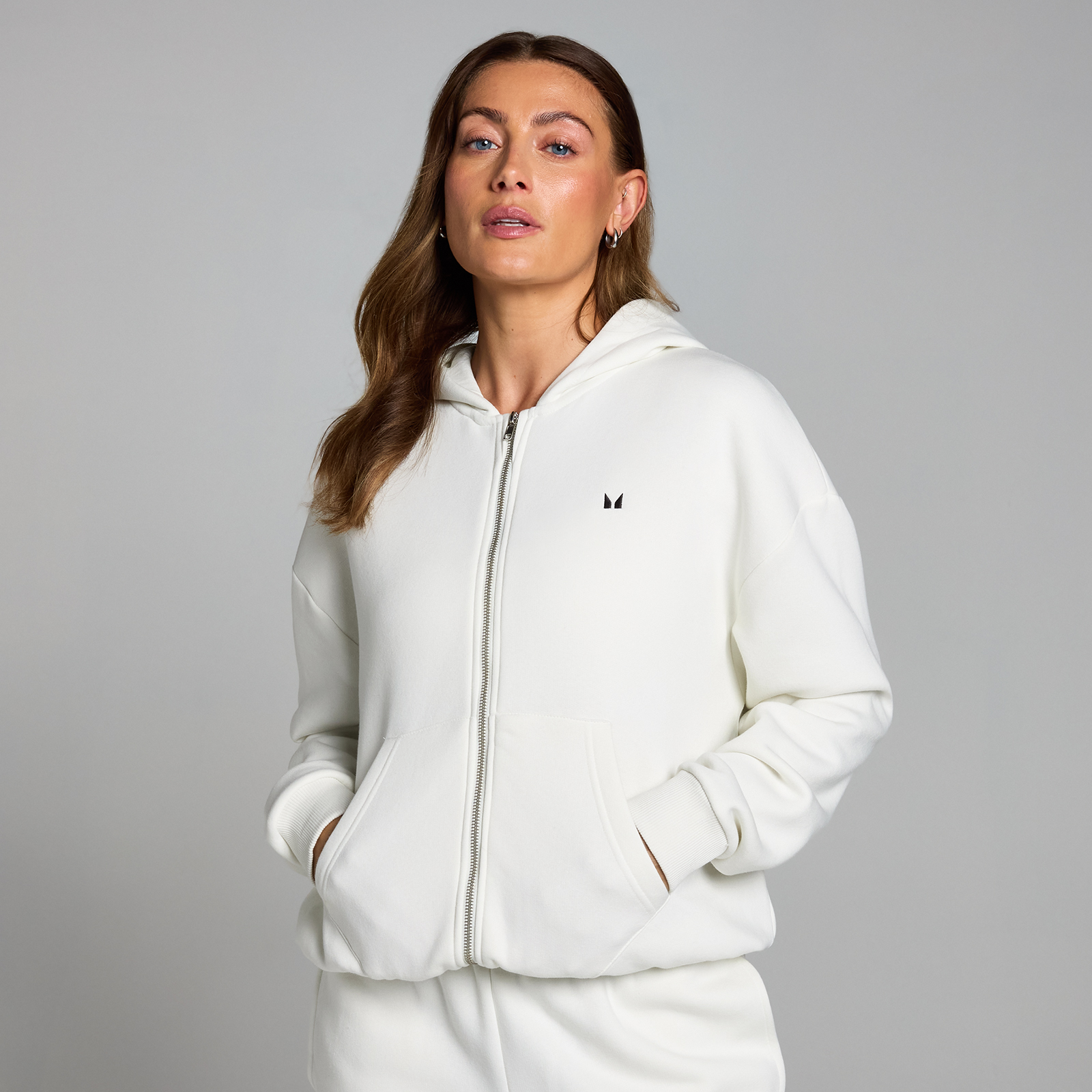 Felpa con cappuccio e cerniera MP Basics da donna - Cloud - XS