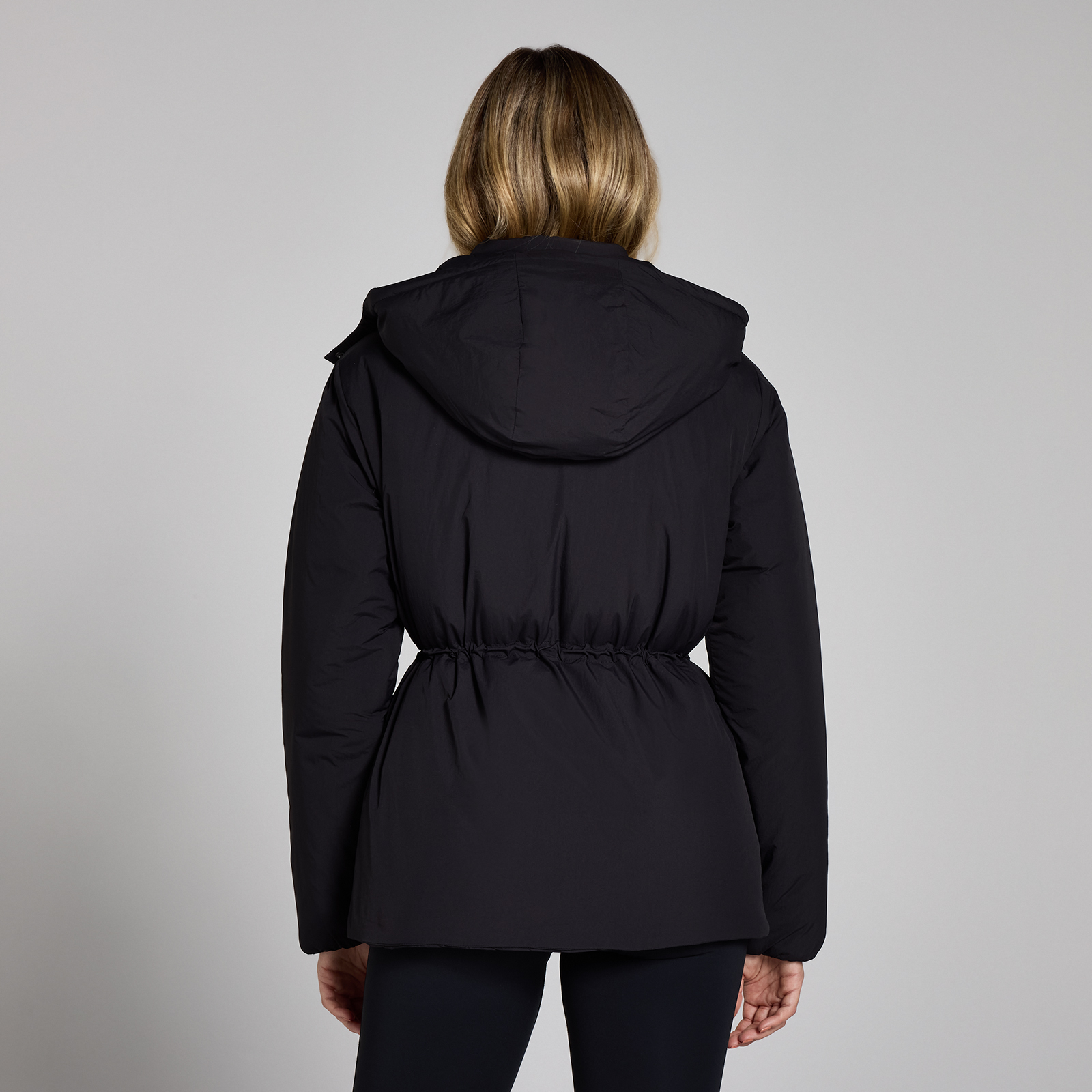 5059883385891 - Damen Kurze Jacke mit verstellbarem Bund – Schwarz - S 5059883385891 - Damen Kurze Jacke mit verstellbarem Bund – Schwarz - S