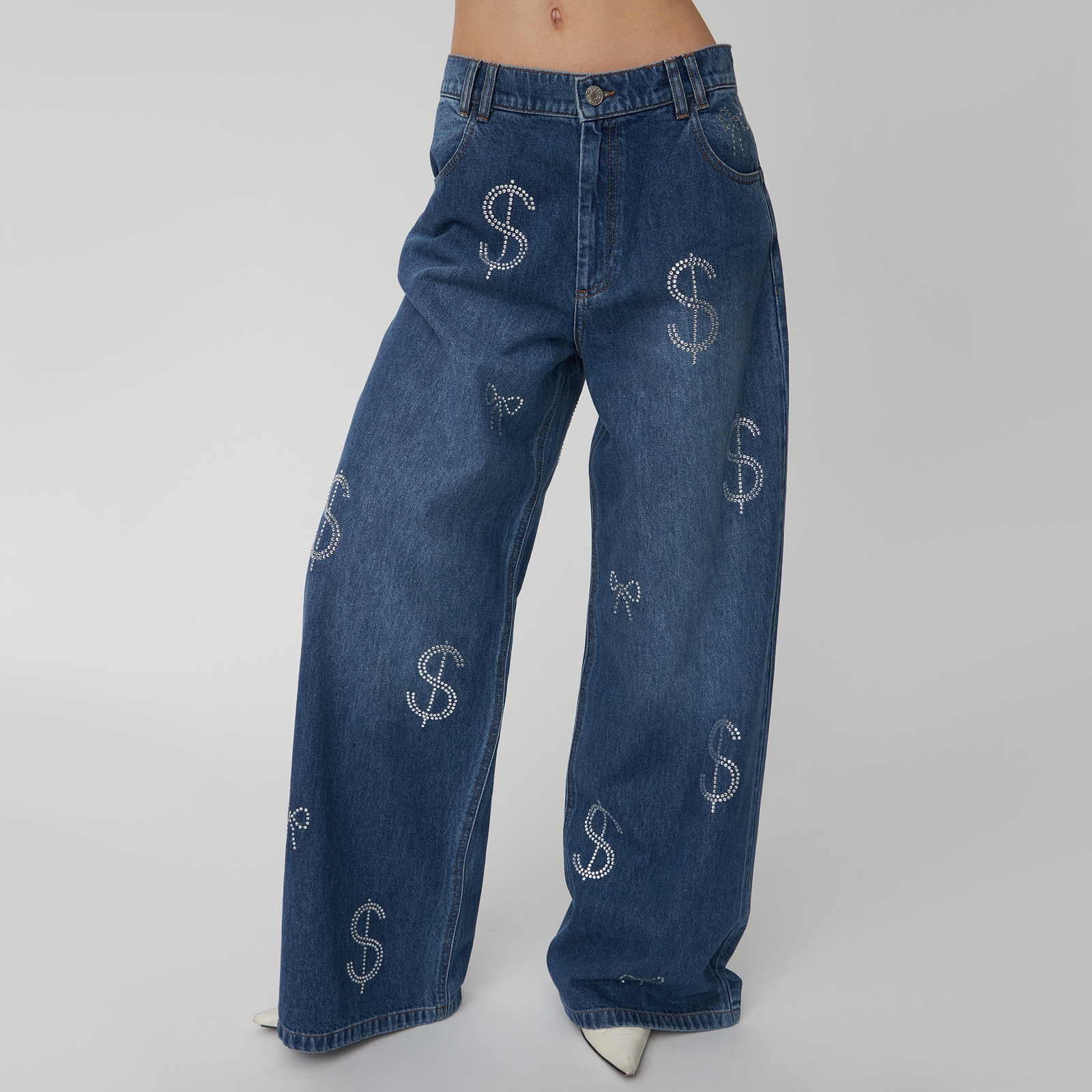 Stella Nova Washed Denim Wide-Leg Jeans - DK 36/UK 10