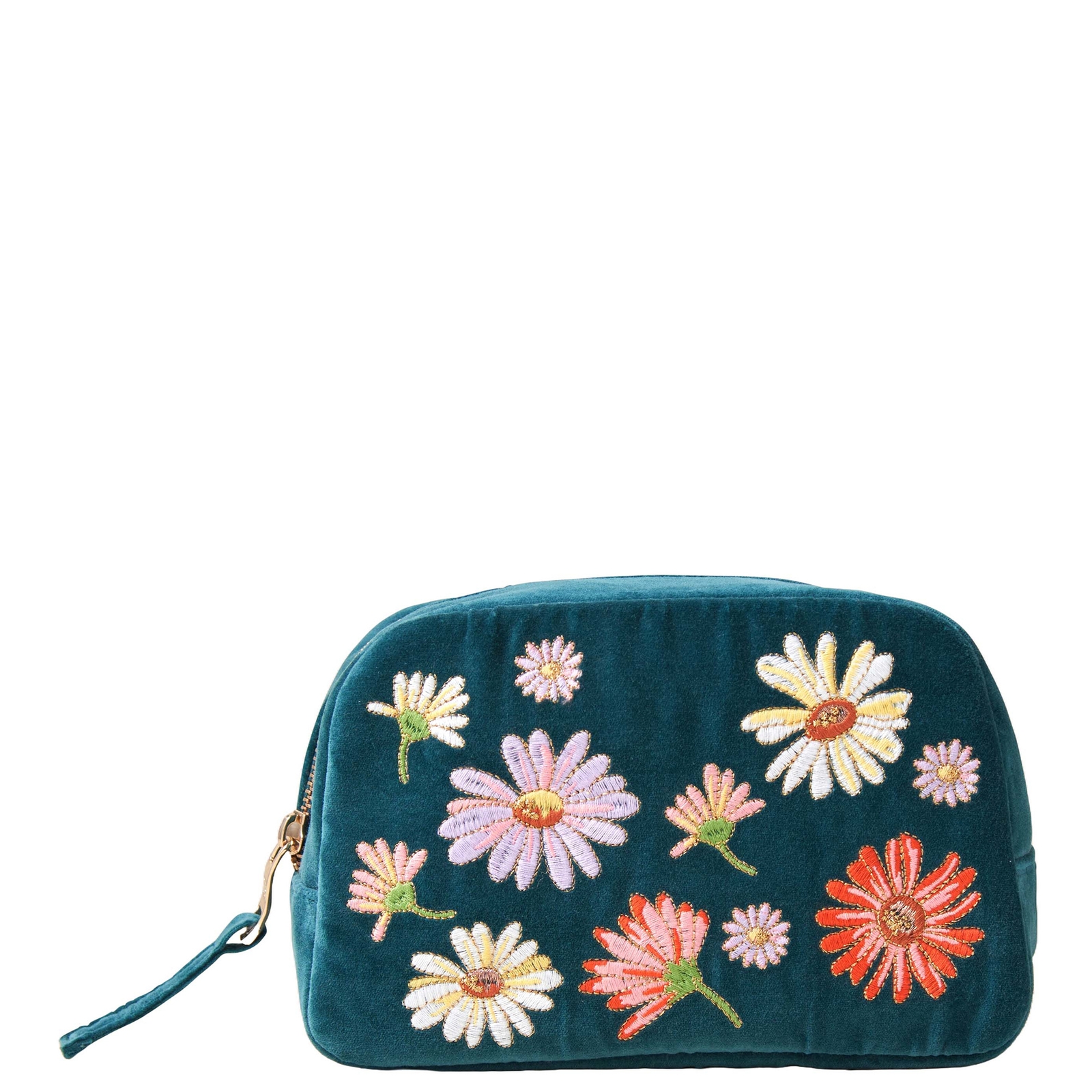

Elizabeth Scarlett Wildflower Velvet Makeup Bag - Rich Blue