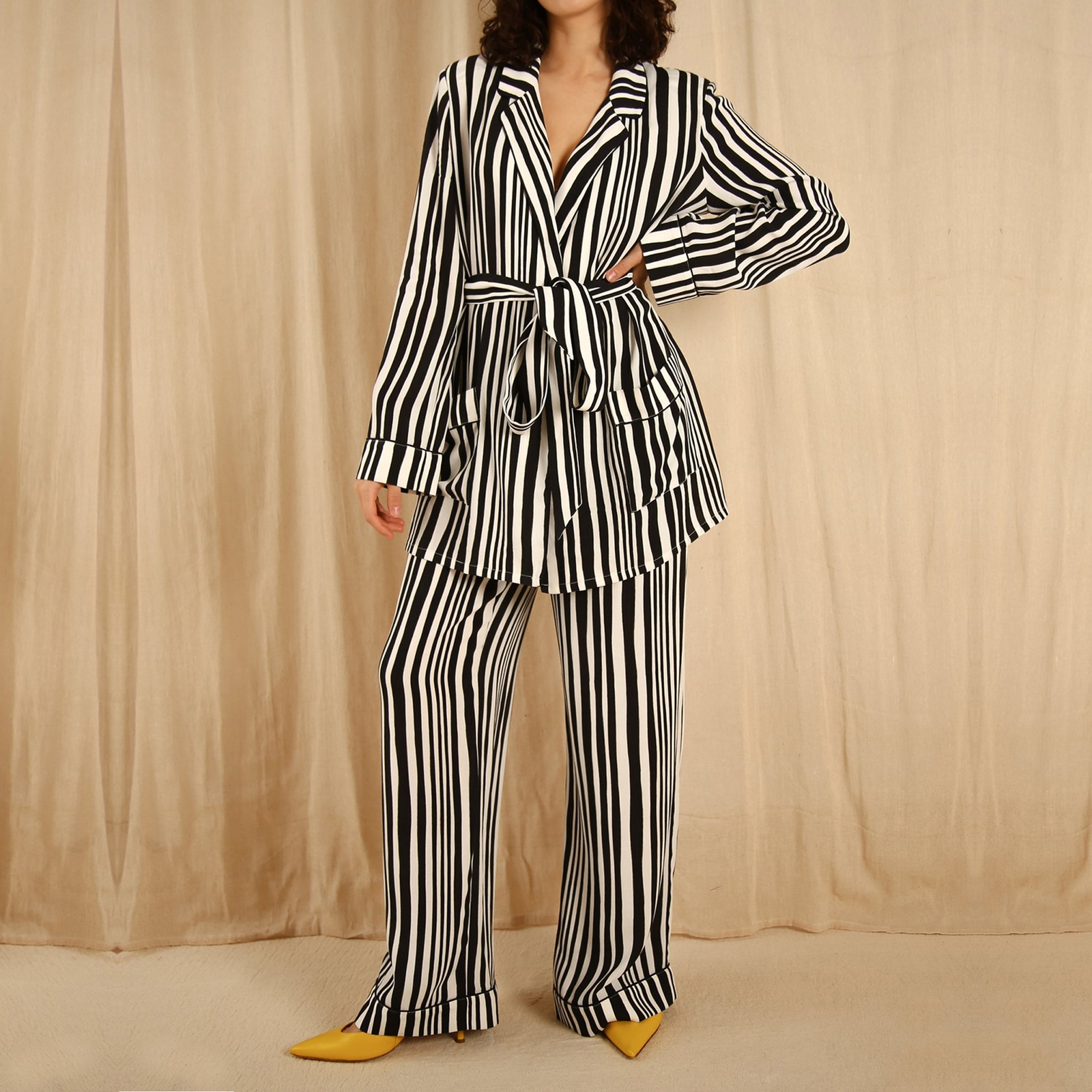 it’s 9pm Pamela Striped Crepe Pyjama Set – 8