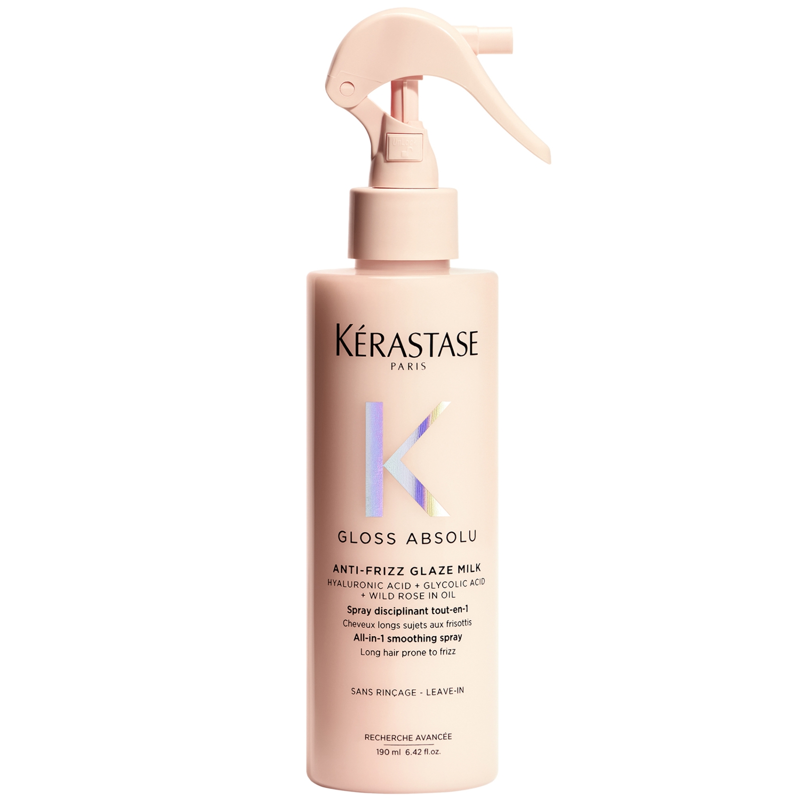 Image of Kérastase Gloss Absolu Anti-Frizz Glaze Milk Spray with Glycolic Acid, Hyaluronic Acid and Wild Rose in Oil 190ml051