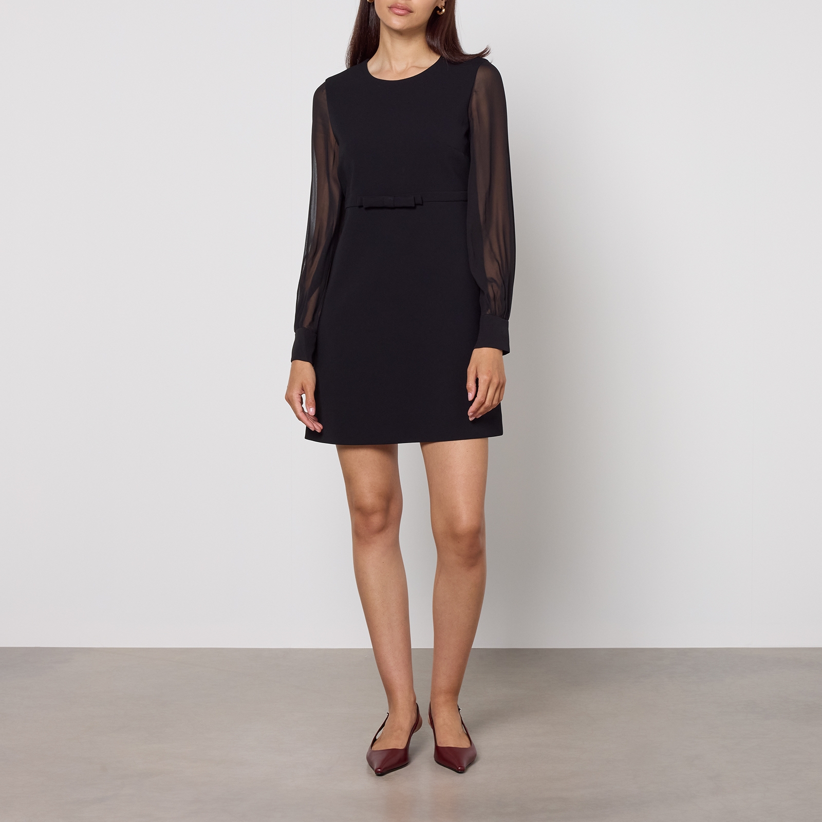 Max Mara Studio Ritmo Crepe and Chiffon Dress - UK 8