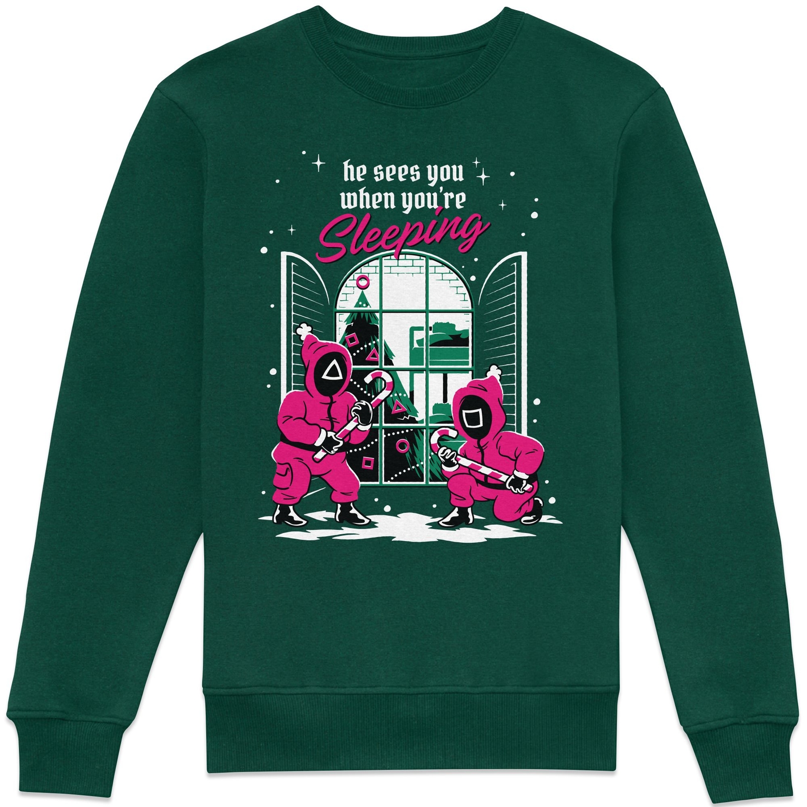 Squid Game He Sees You When You're Sleeping Sweatshirt - Green - M