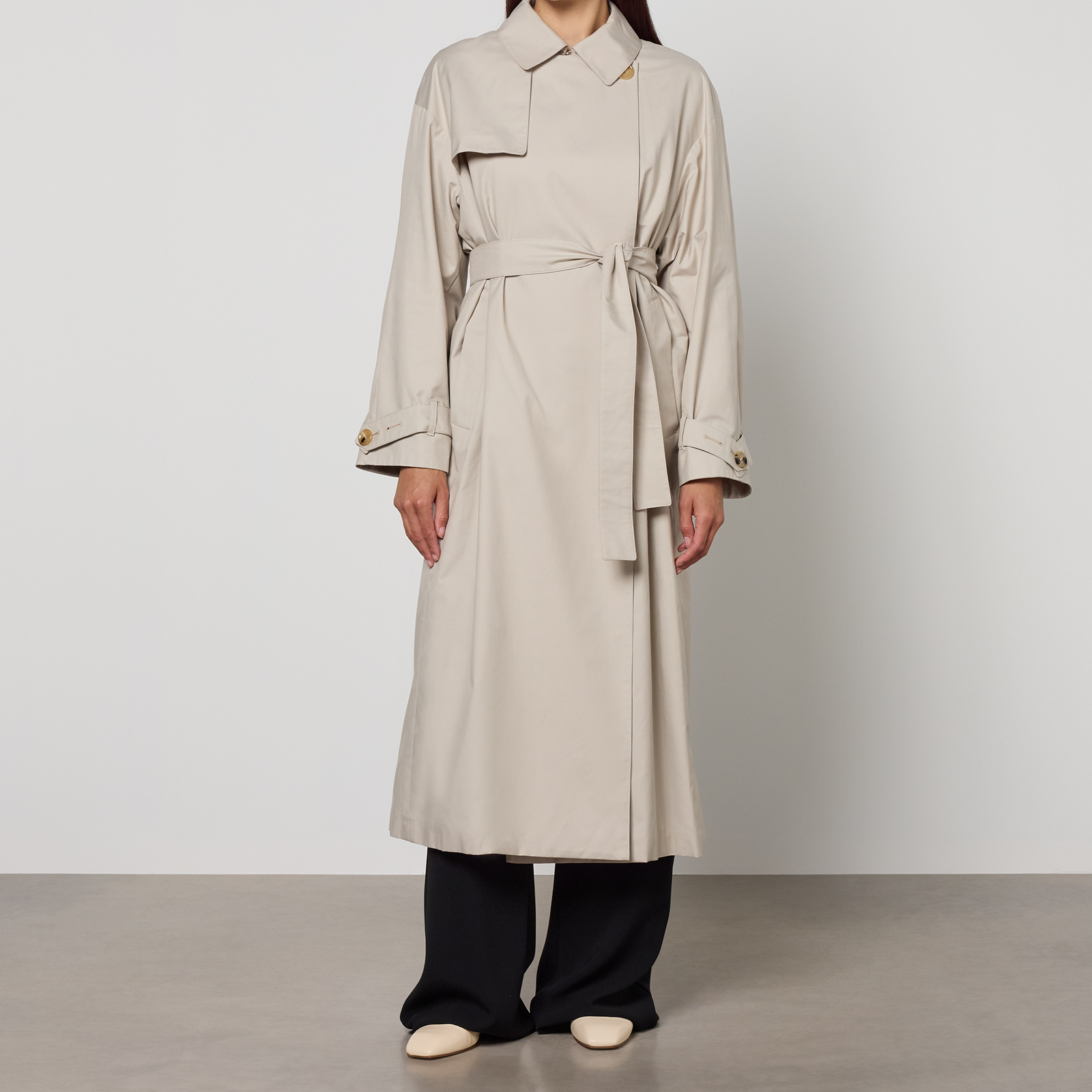 Max Mara The Cube Strench Cotton-Blend Gabardine Trench - UK 10