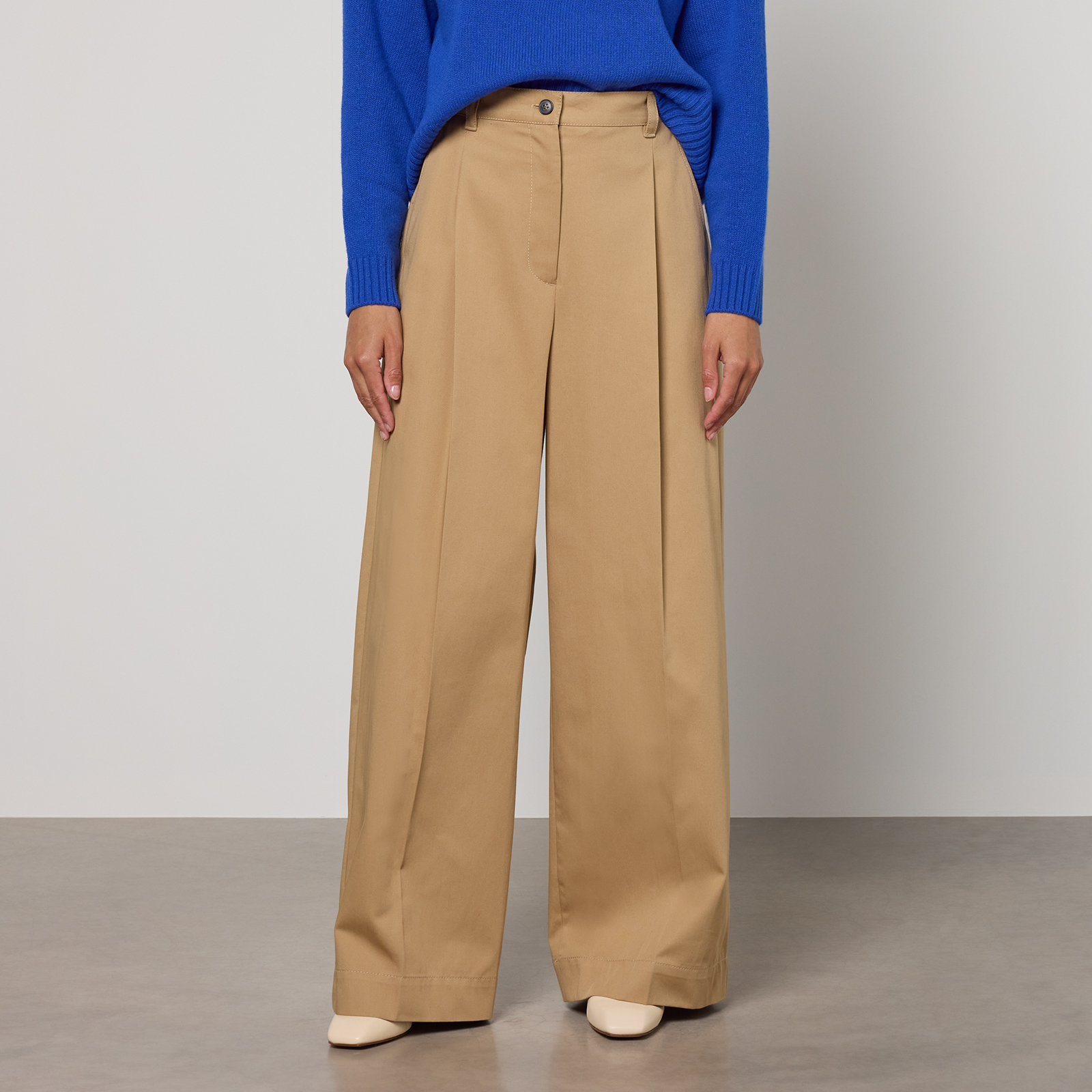 Weekend Max Mara Nebbie Cotton-Gabardine Trousers - UK 6