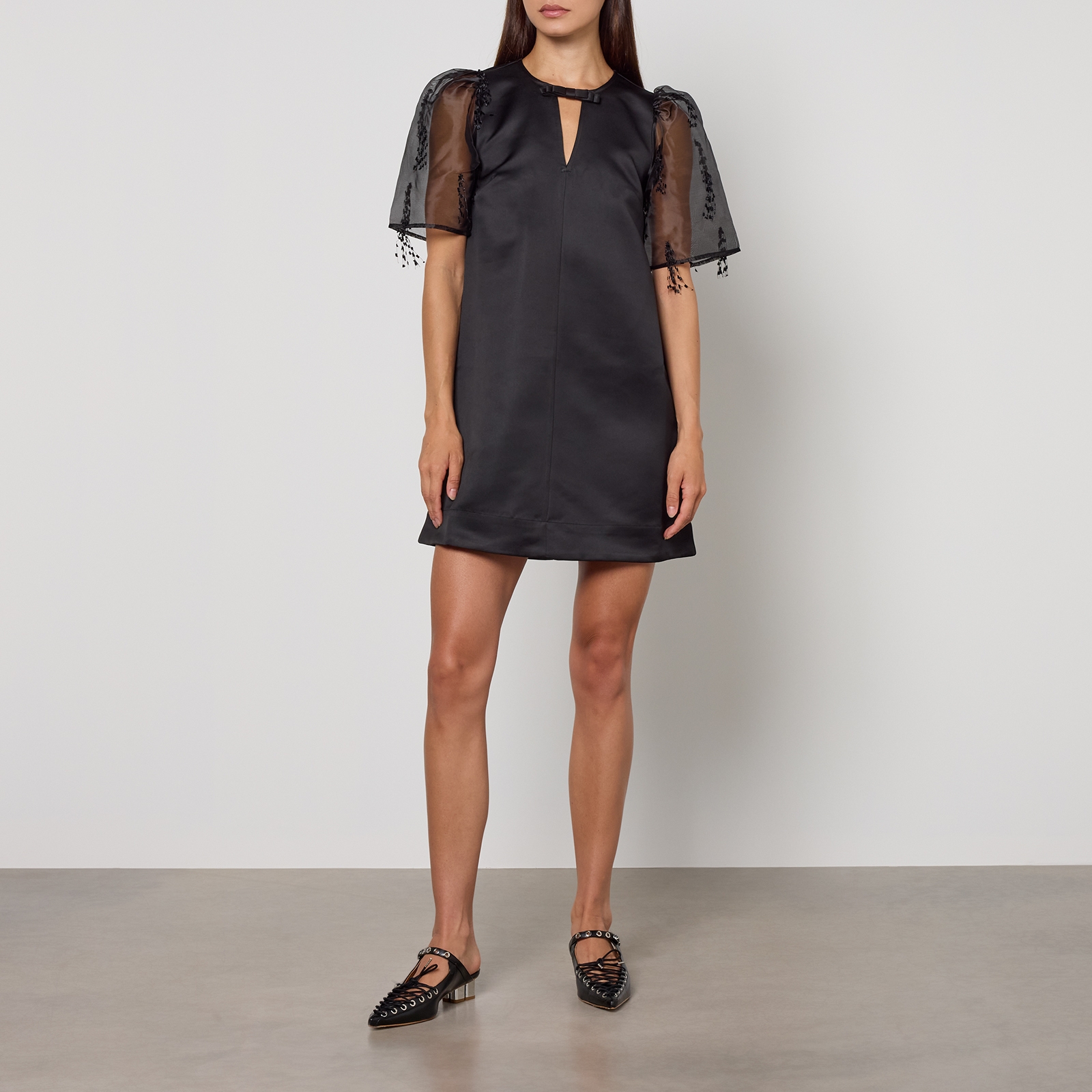 Ganni Fringed Organza Mini Dress - UK 6