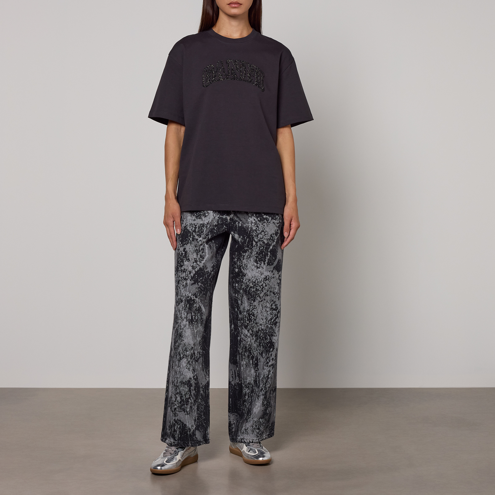 Ganni Organic Cotton-Jersey Oversized T-shirt - XS