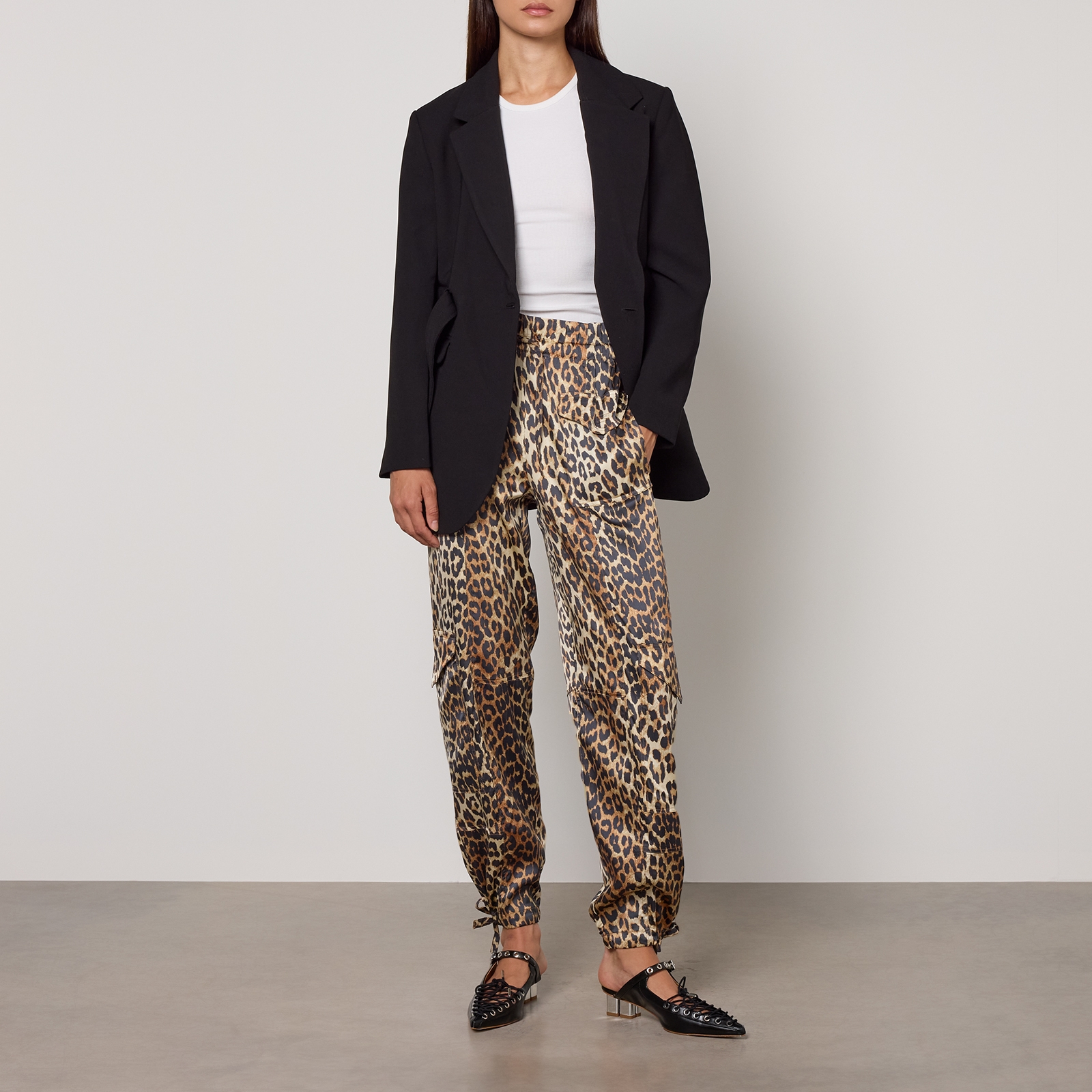 Ganni Printed Satin Trousers - UK 6
