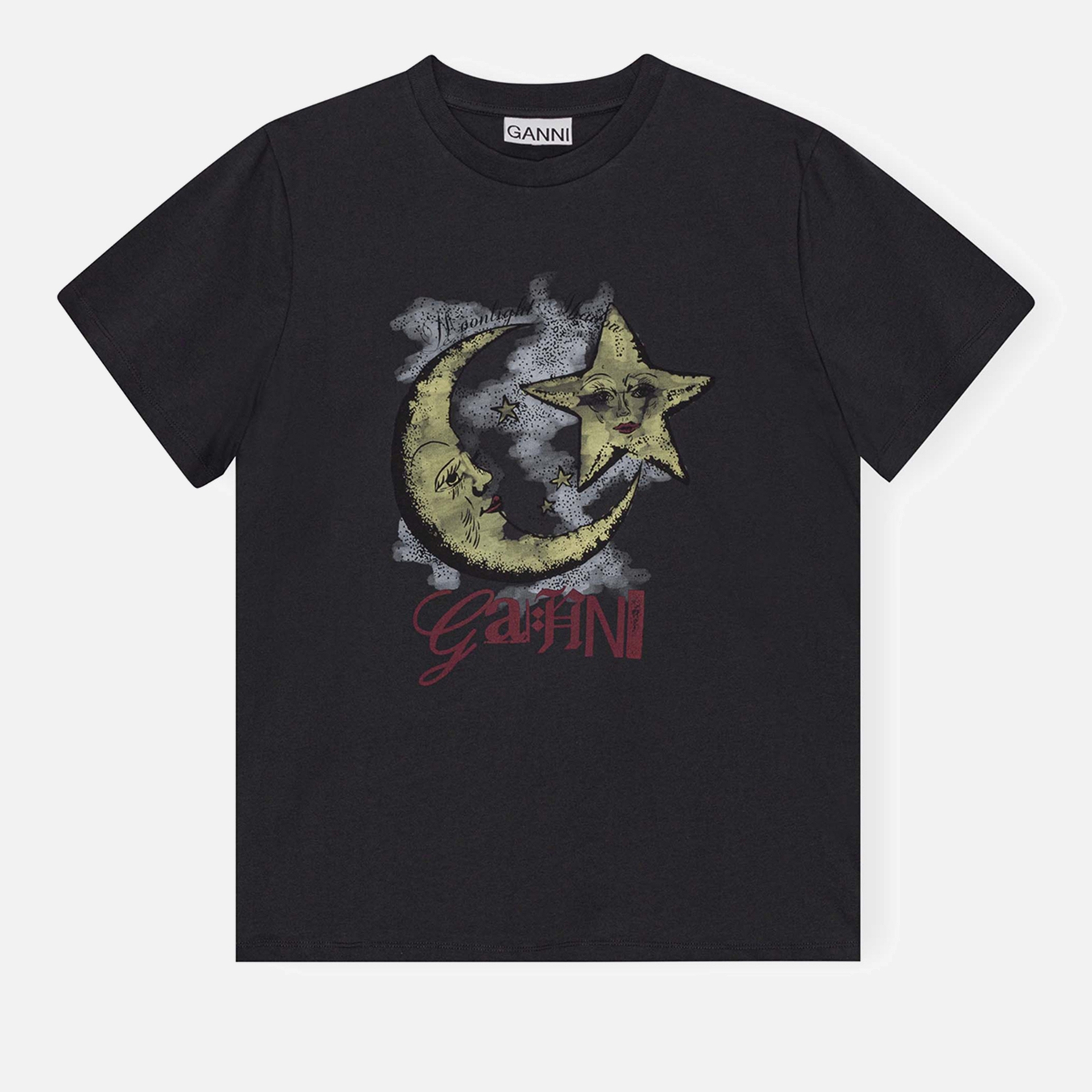 Ganni Moonlight Cotton-Jersey T-shirt - XS