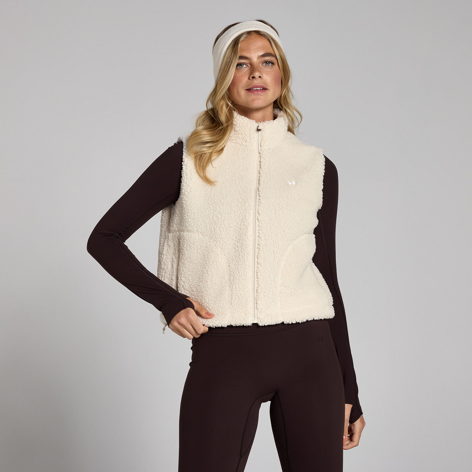 Myprotein UK MyProtein MP Women's Borg Cropped Gilet - Soft Cream