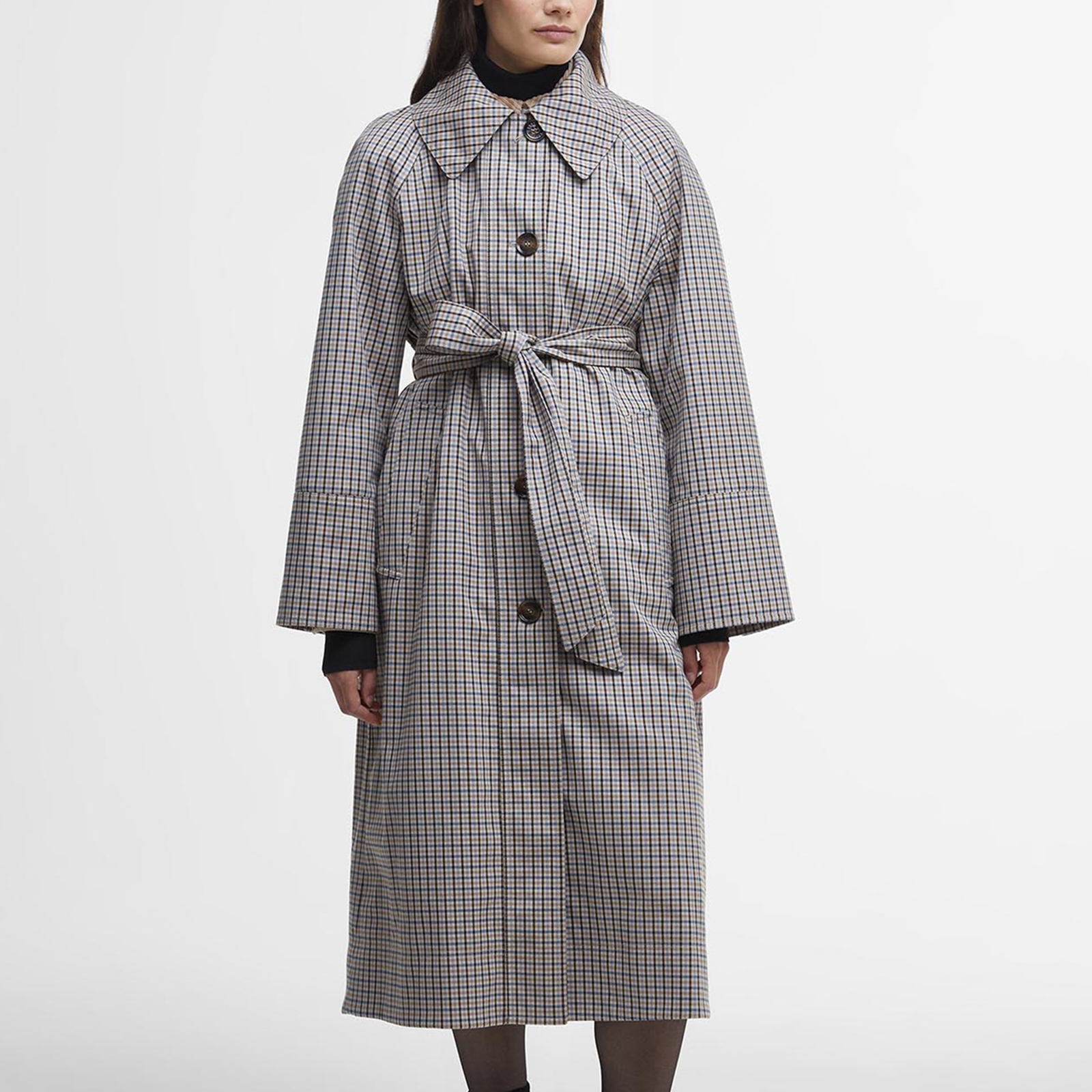 Barbour Barbour Beatrix Check Showerproof Cotton-Blend Trench Coat